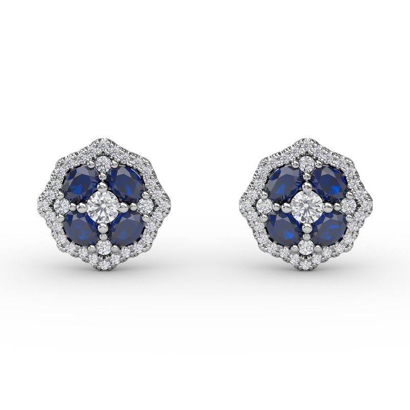 Striking Sapphire and Diamond Stud Earrings ER1690S - TBird