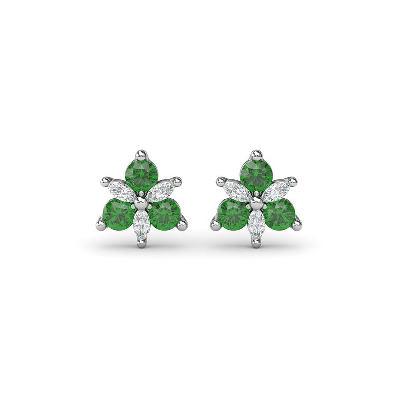 Trio Stud Emerald and Diamond Earrings ER1894E - TBird