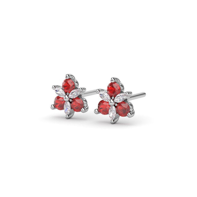 Trio Stud Ruby and Diamond Earrings ER1894R - TBird