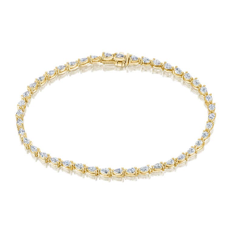 Stilla | Pear Diamond Tennis Bracelet in 18k Yellow Gold FB6737Y