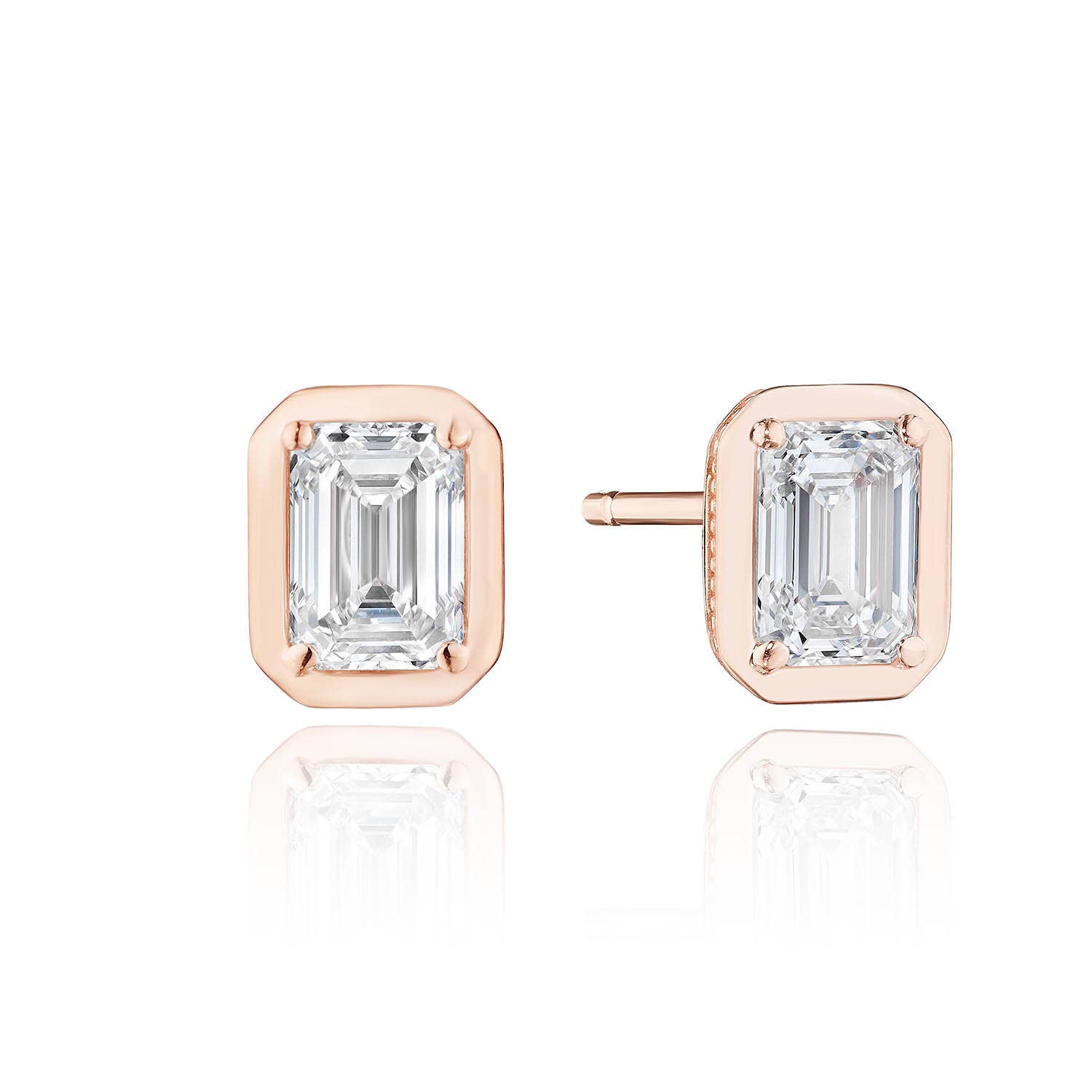 TACORI Allure | Emerald Diamond Stud Earring - 1ct FE823EC55X4LDPK