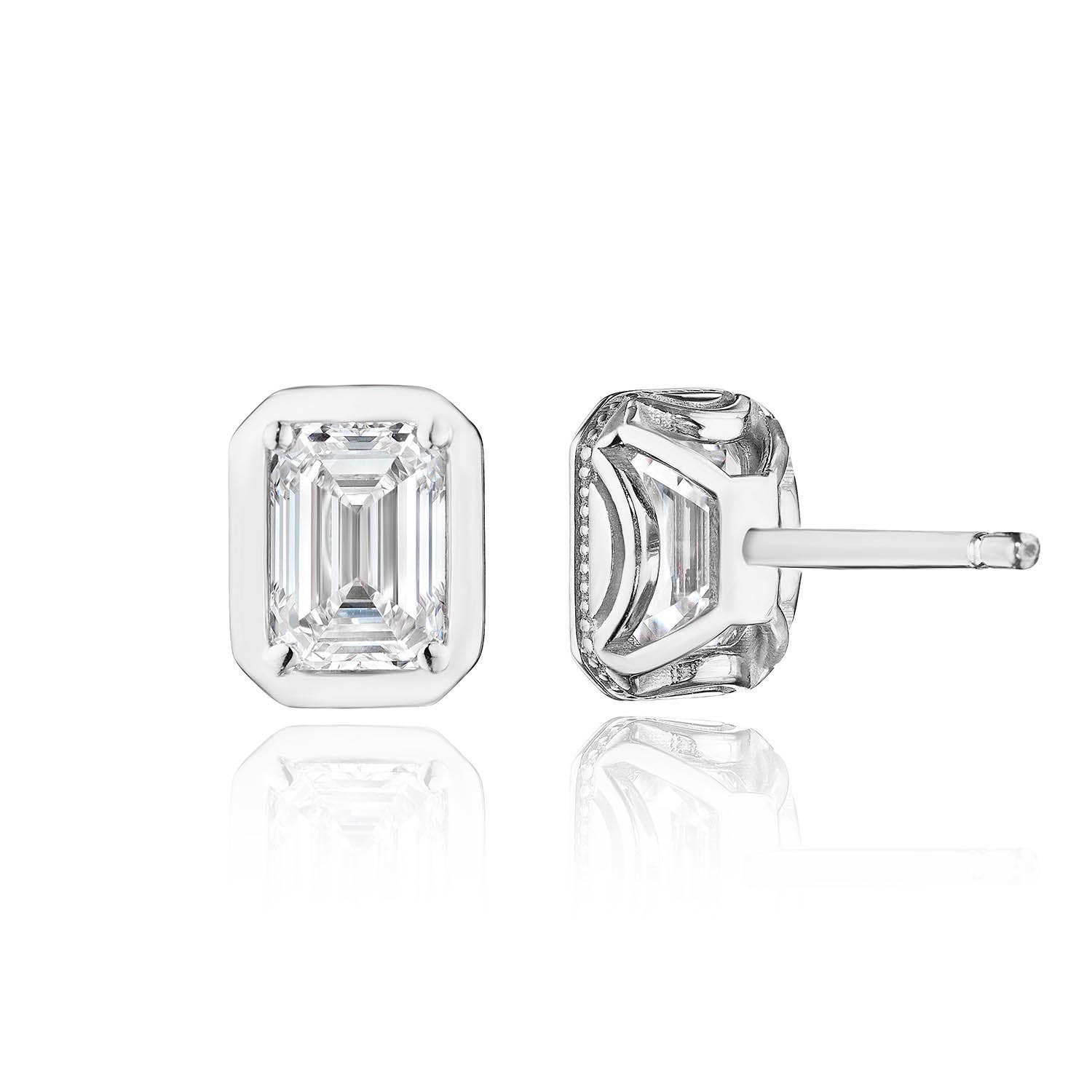TACORI Allure | Emerald Diamond Stud Earring - 1ct FE823EC55X4LD