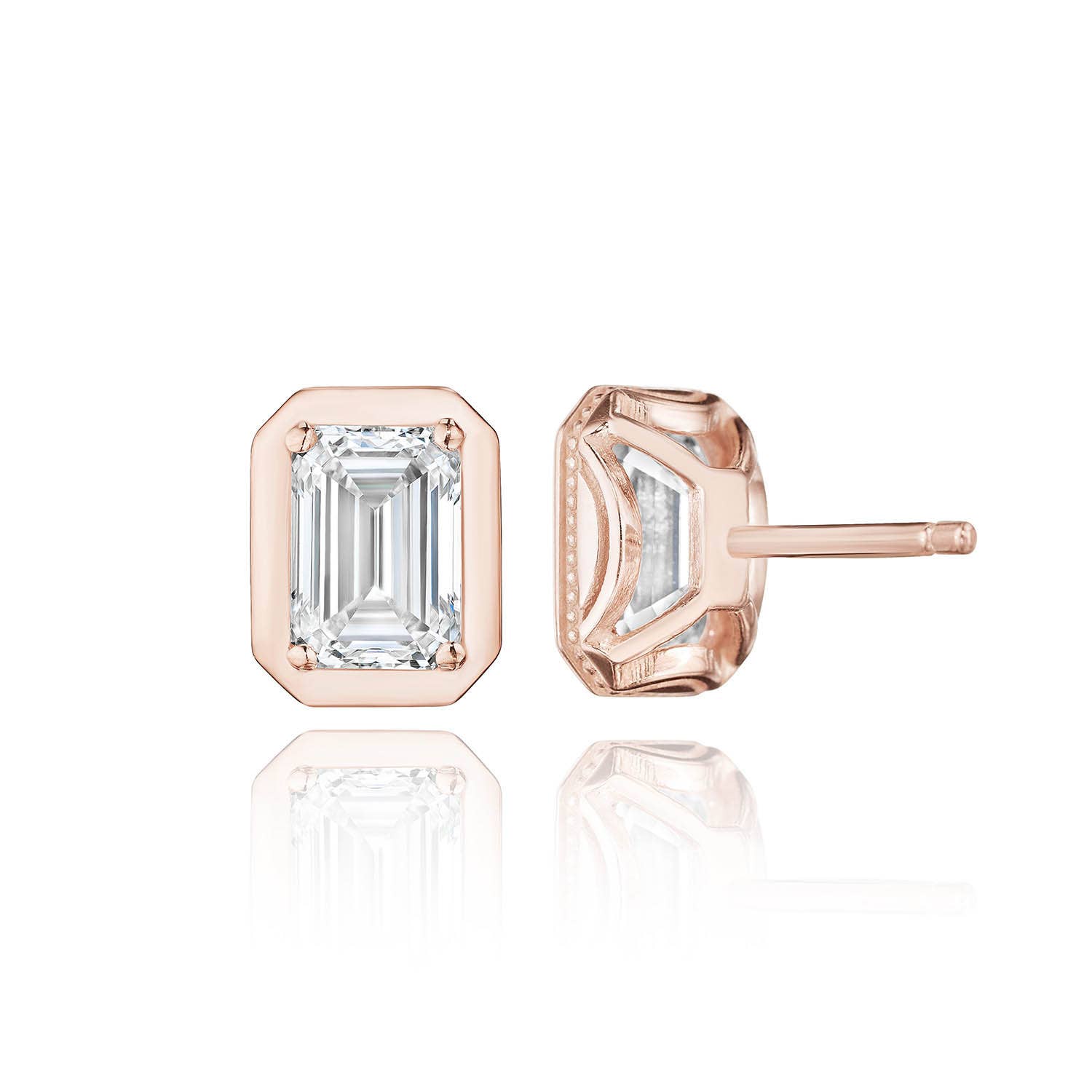 TACORI Allure | Emerald Diamond Stud Earring - 1.5ct FE823EC65X45LDPK