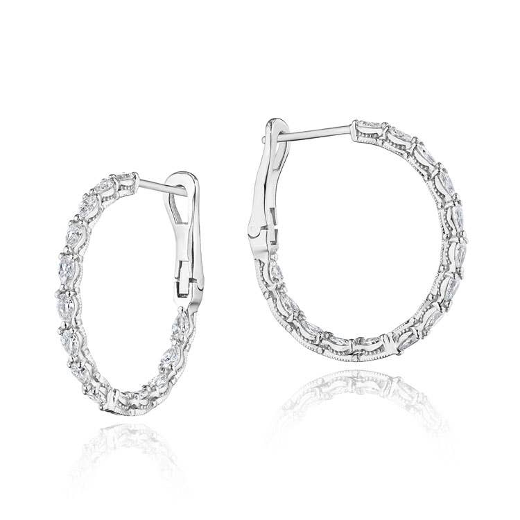 Stilla | Large Hoop Earrings in 18k White Gold FE828