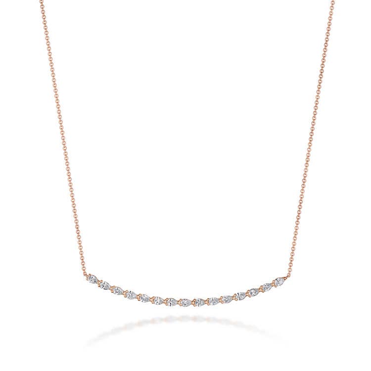 Stilla | Pear Diamond Necklace in 18k Rose Gold FN67517PK