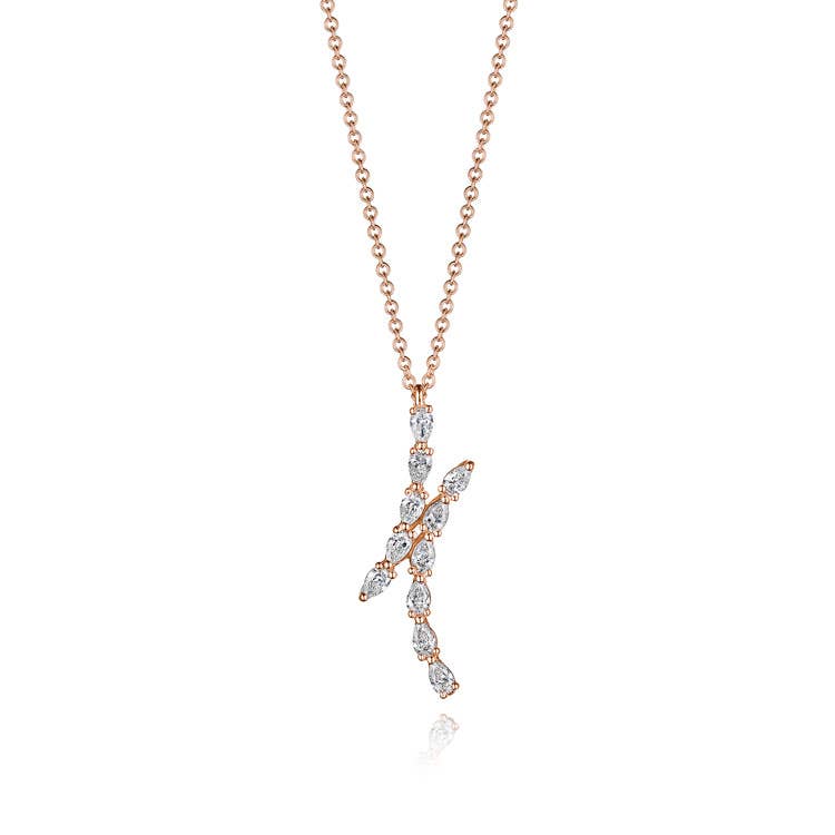Stilla | Pear Diamond Pendant in 18k Rose Gold FP829PK