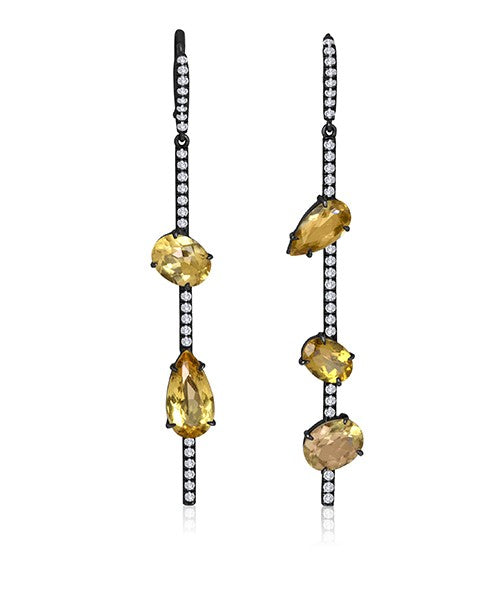 Golden Beryl and Diamond Earrings 15-JSA