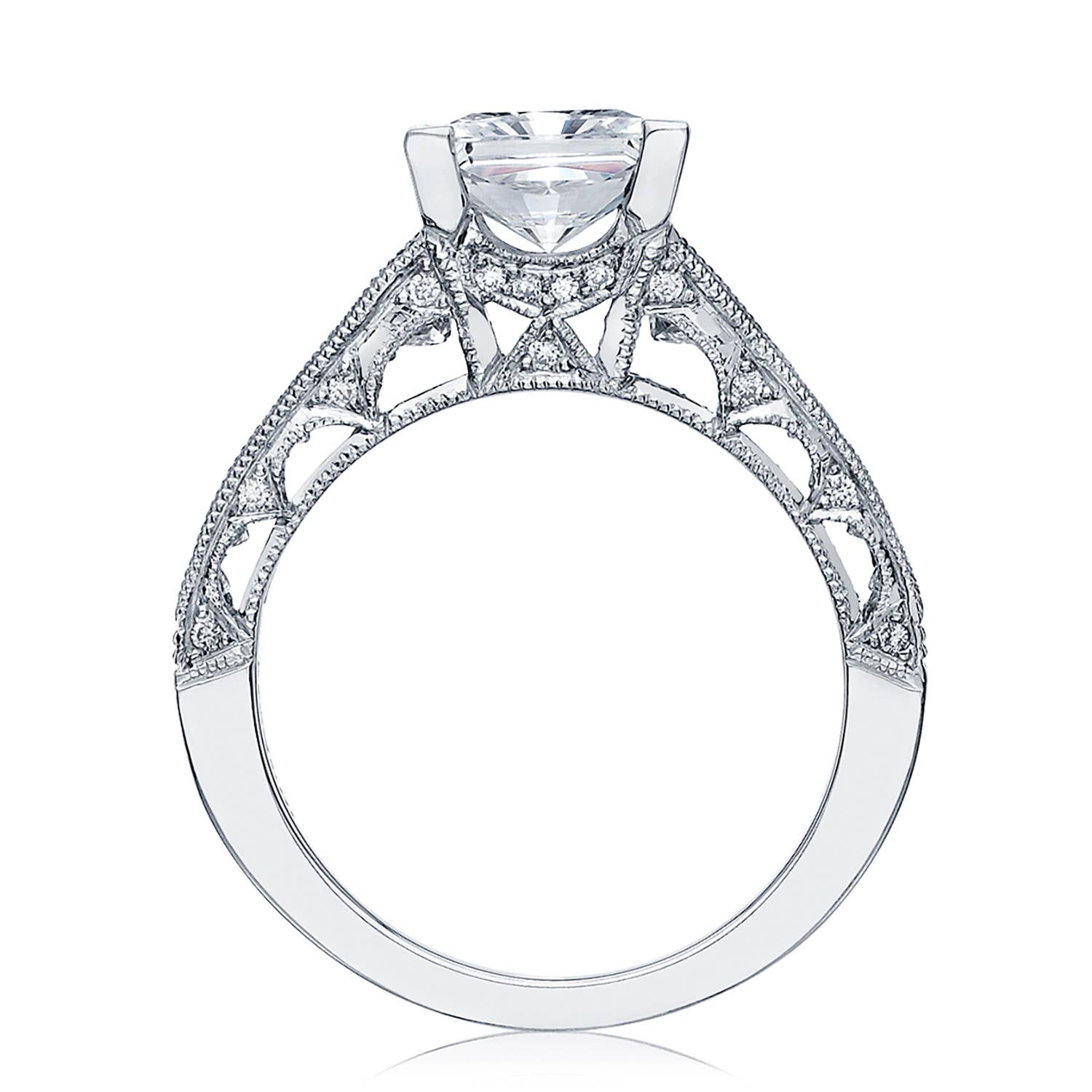 Reverse Crescent | Princess Solitaire Engagement Ring HT2510PR12X