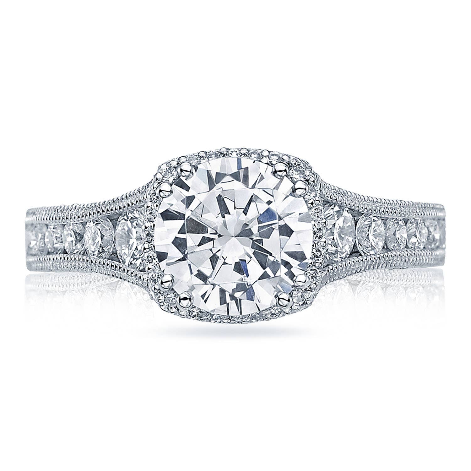 Reverse Crescent | Round with Cushion Bloom Engagement Ring HT2515RD5512X