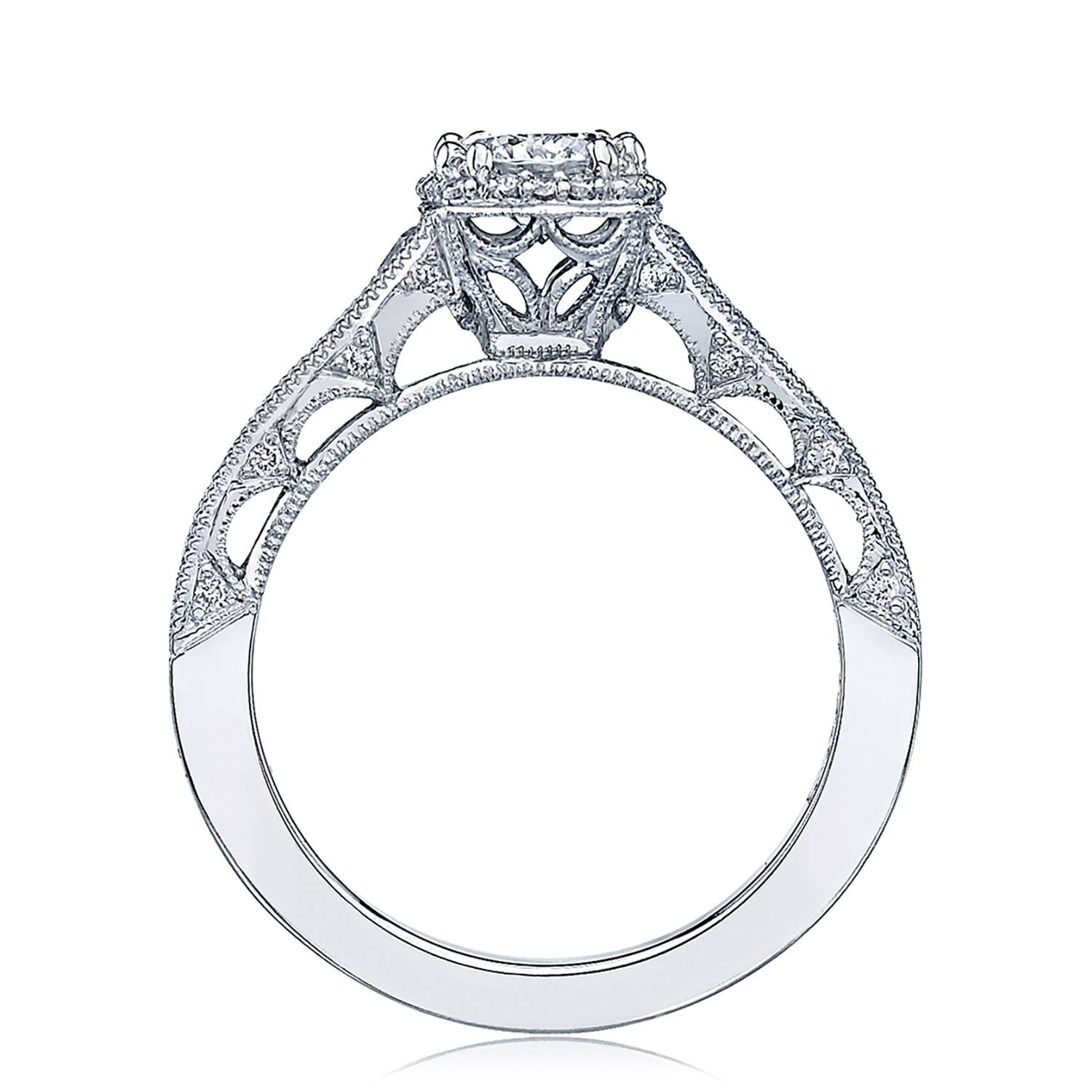Reverse Crescent | Round with Cushion Bloom Engagement Ring HT2515RD5512X