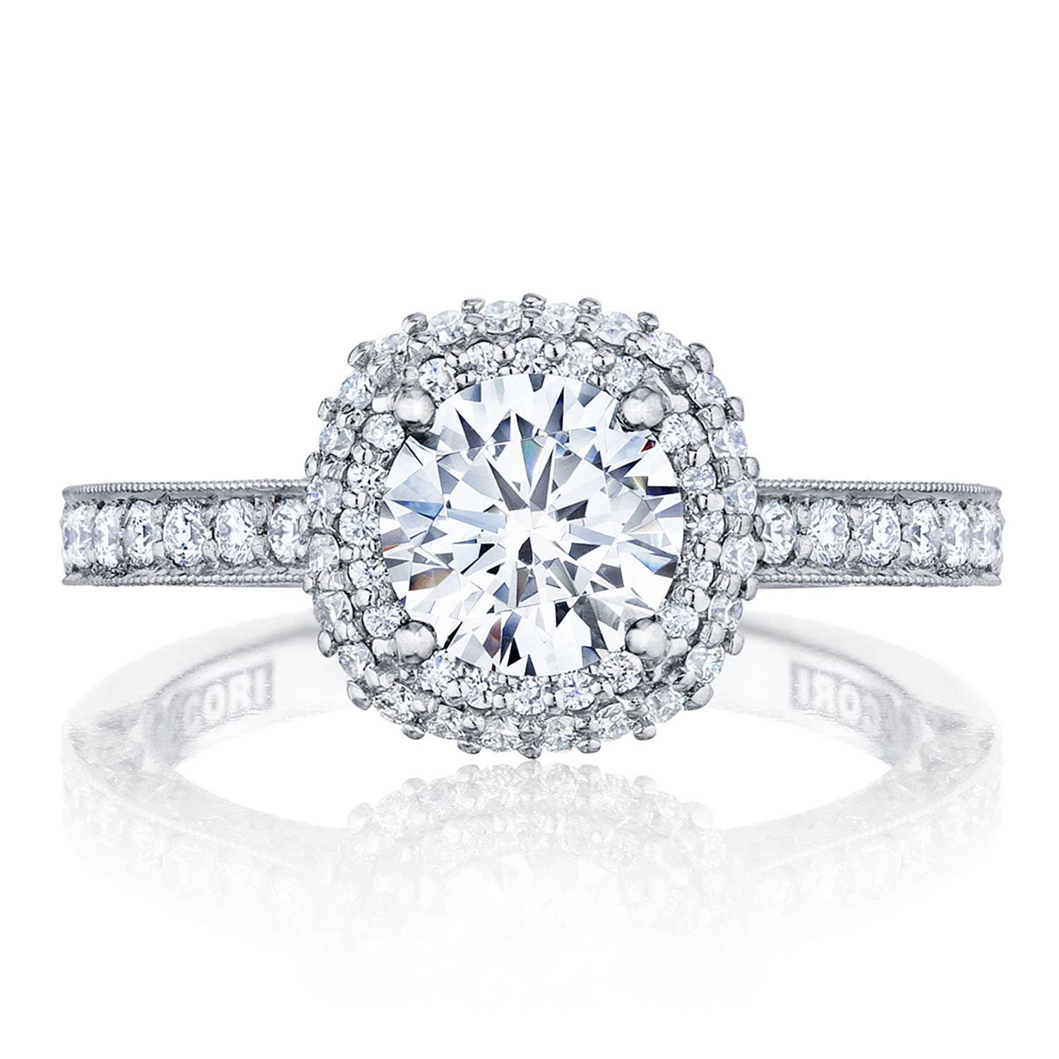 Classic Crescent | Round with Cushion Bloom Engagement Ring HT2522CU65