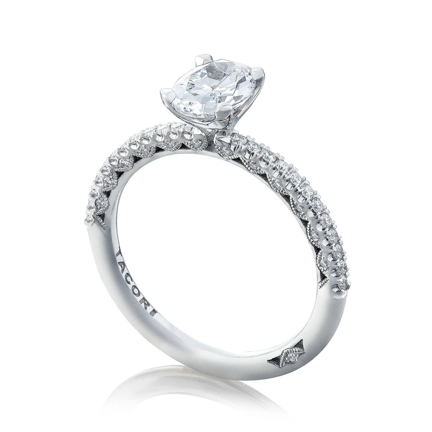 Petite Crescent | Oval Solitaire Engagement Ring HT254515OV75X55