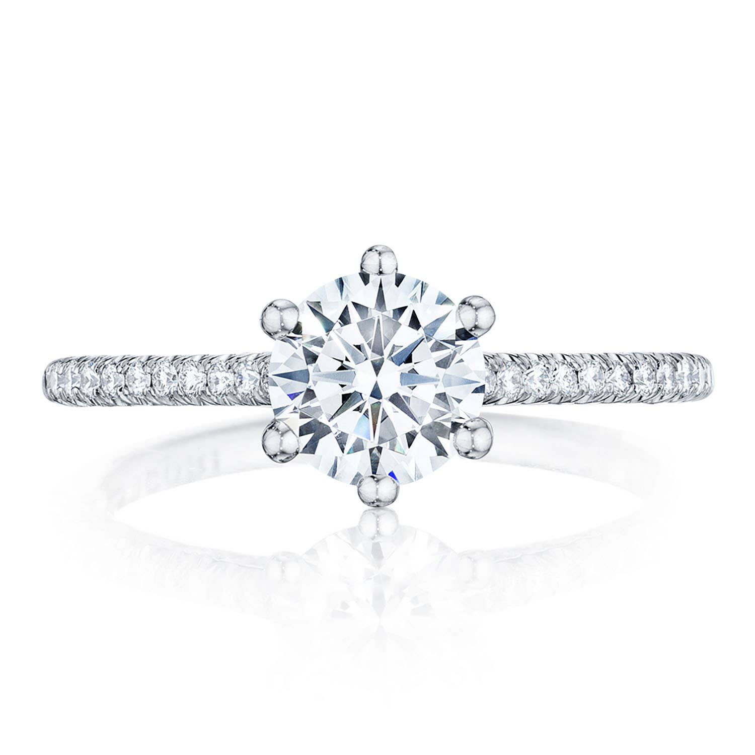 Petite Crescent | Round Solitaire Engagement Ring HT254615RD65