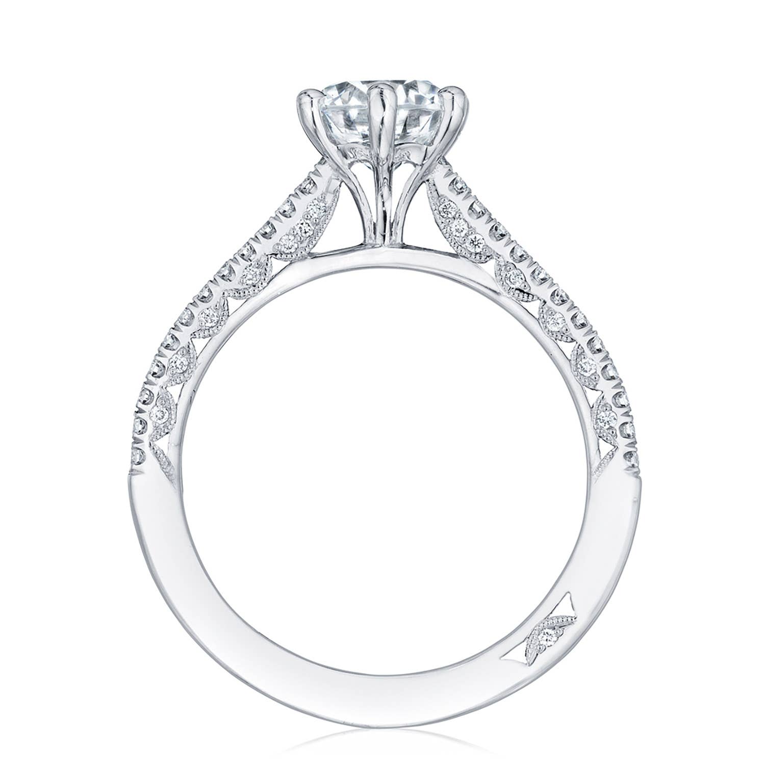 Petite Crescent | Round Solitaire Engagement Ring HT254615RD65