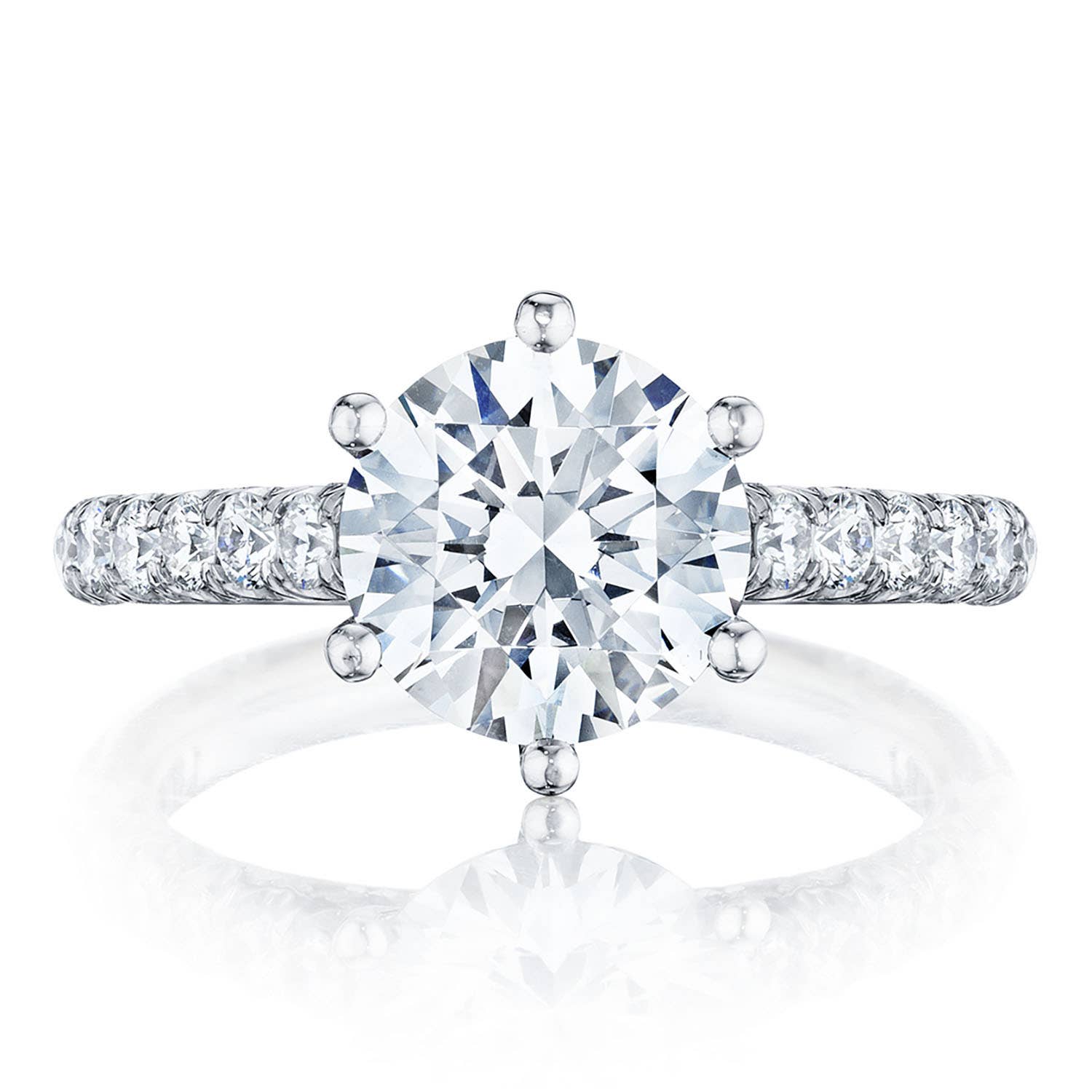 Petite Crescent | Round Solitaire Engagement Ring HT254625RD9