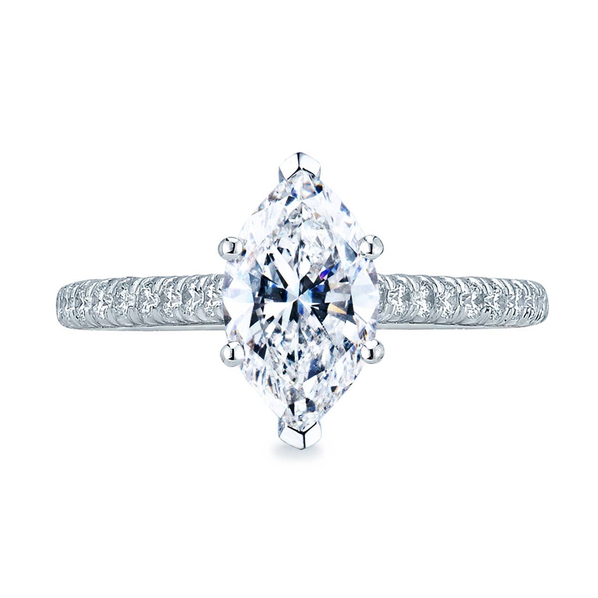 Petite Crescent | Marquise Solitaire Engagement Ring HT2546MQ10x5