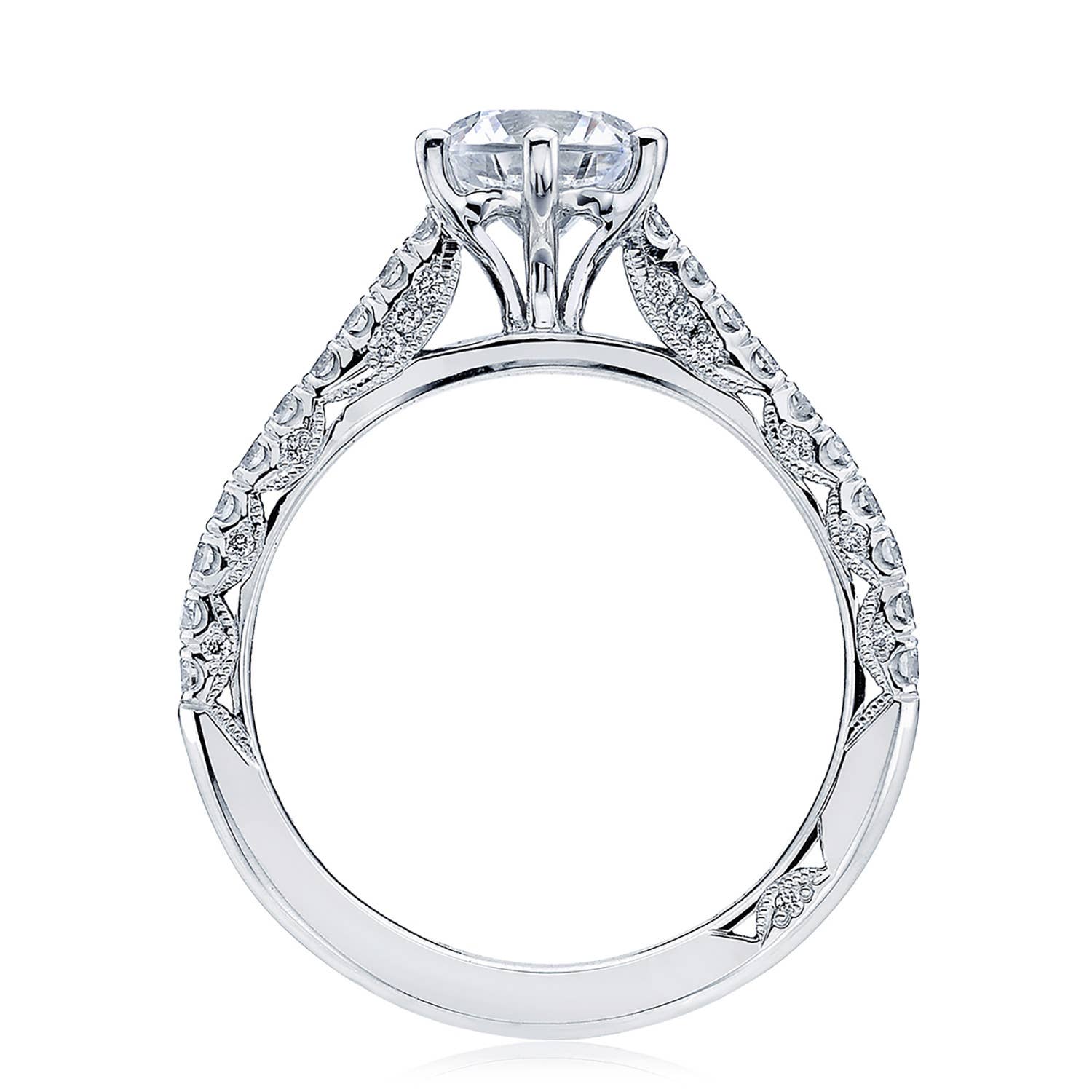 Petite Crescent | Round Solitaire Engagement Ring HT2546RD65