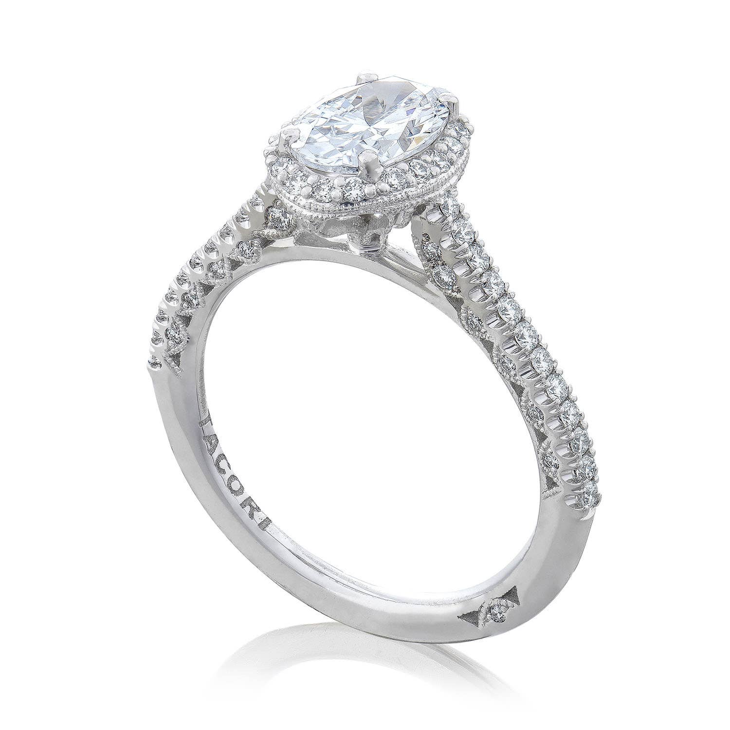 Petite Crescent | Oval Bloom Engagement Ring HT254715OV75X55