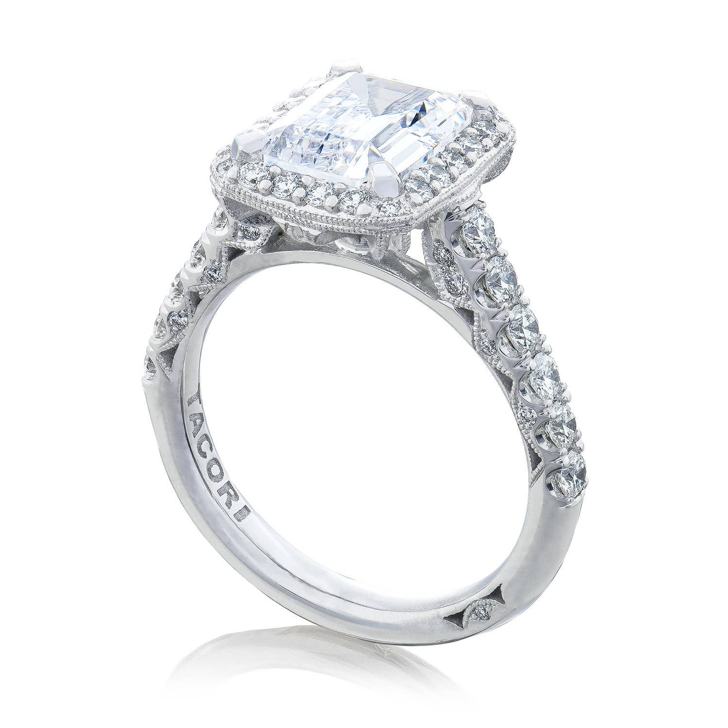 Petite Crescent | Emerald Bloom Engagement Ring HT254725EC9X7