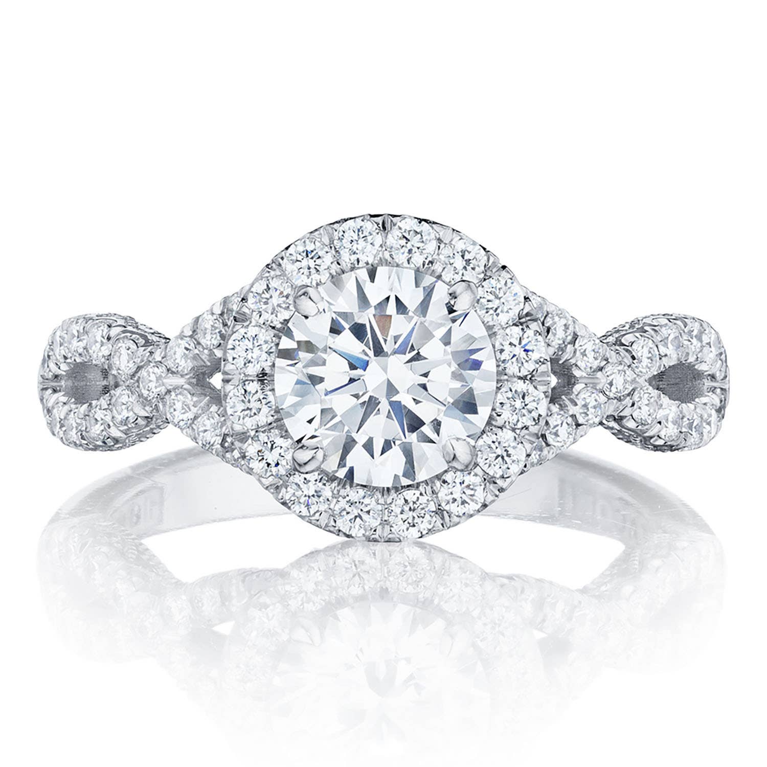 Petite Crescent | Round Bloom Engagement Ring HT2549RD65