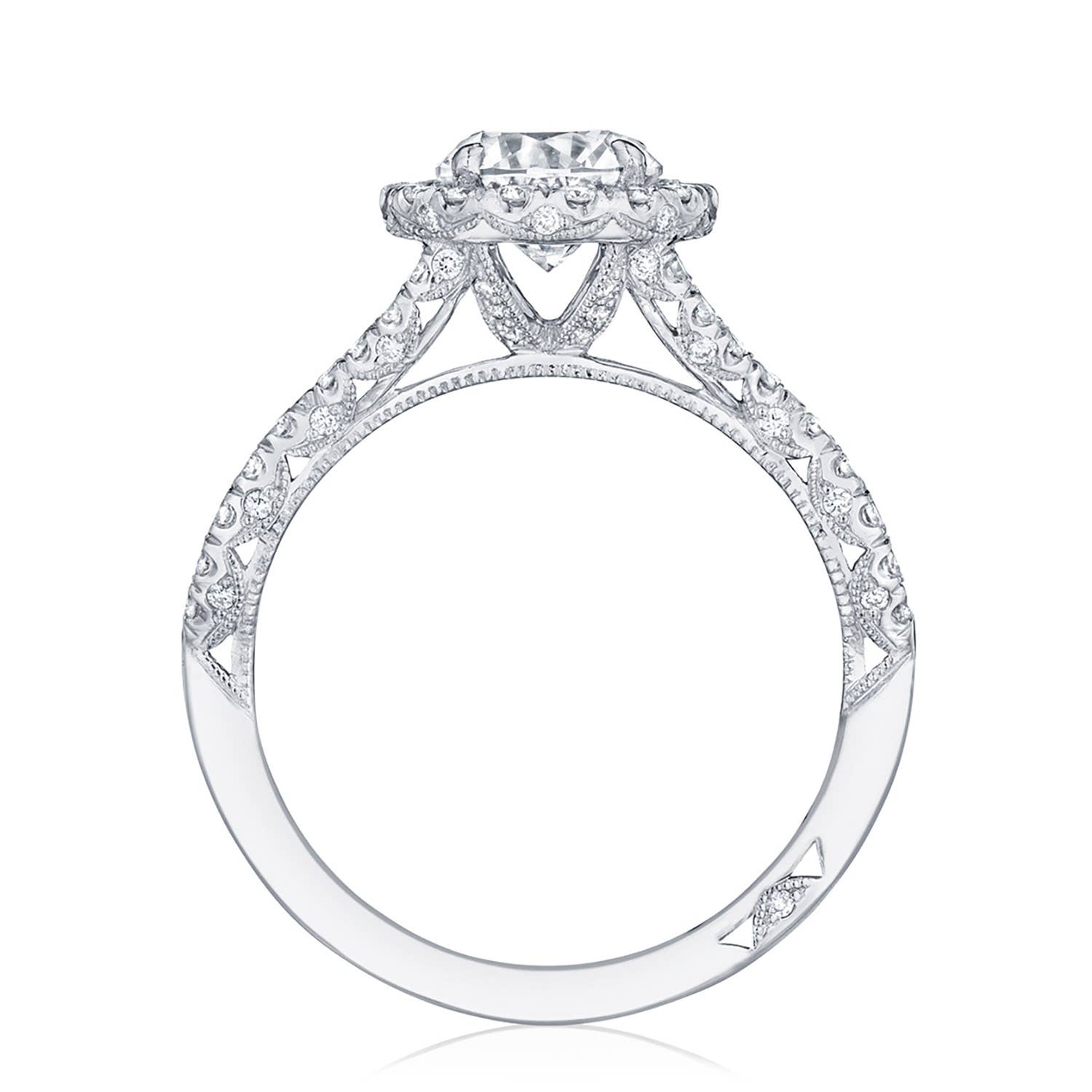 Petite Crescent | Round Bloom Engagement Ring HT2549RD65