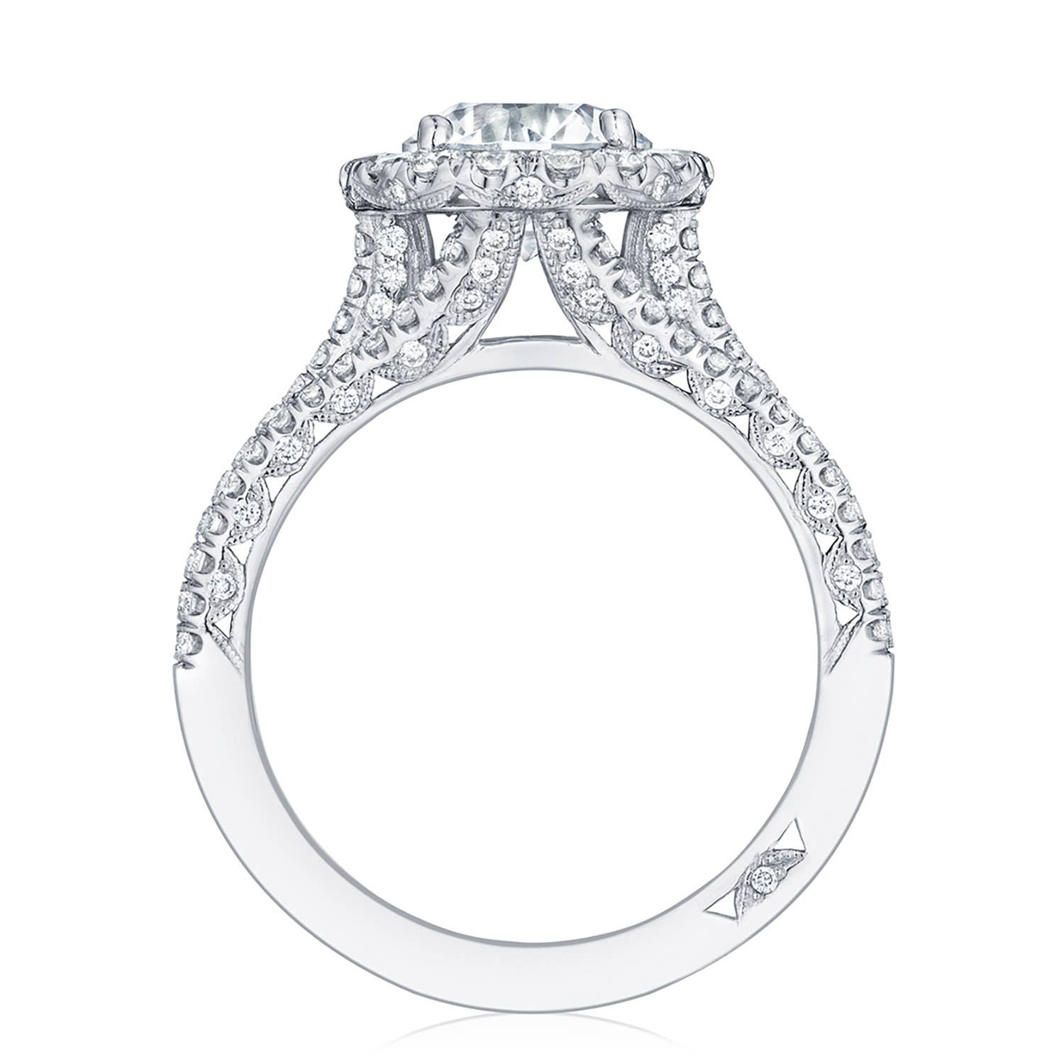 Petite Crescent | Round Bloom Engagement Ring HT2551RD75