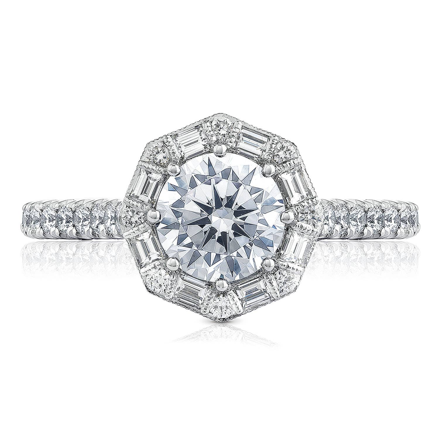 Petite Crescent | Round Bloom Engagement Ring HT2556RD65