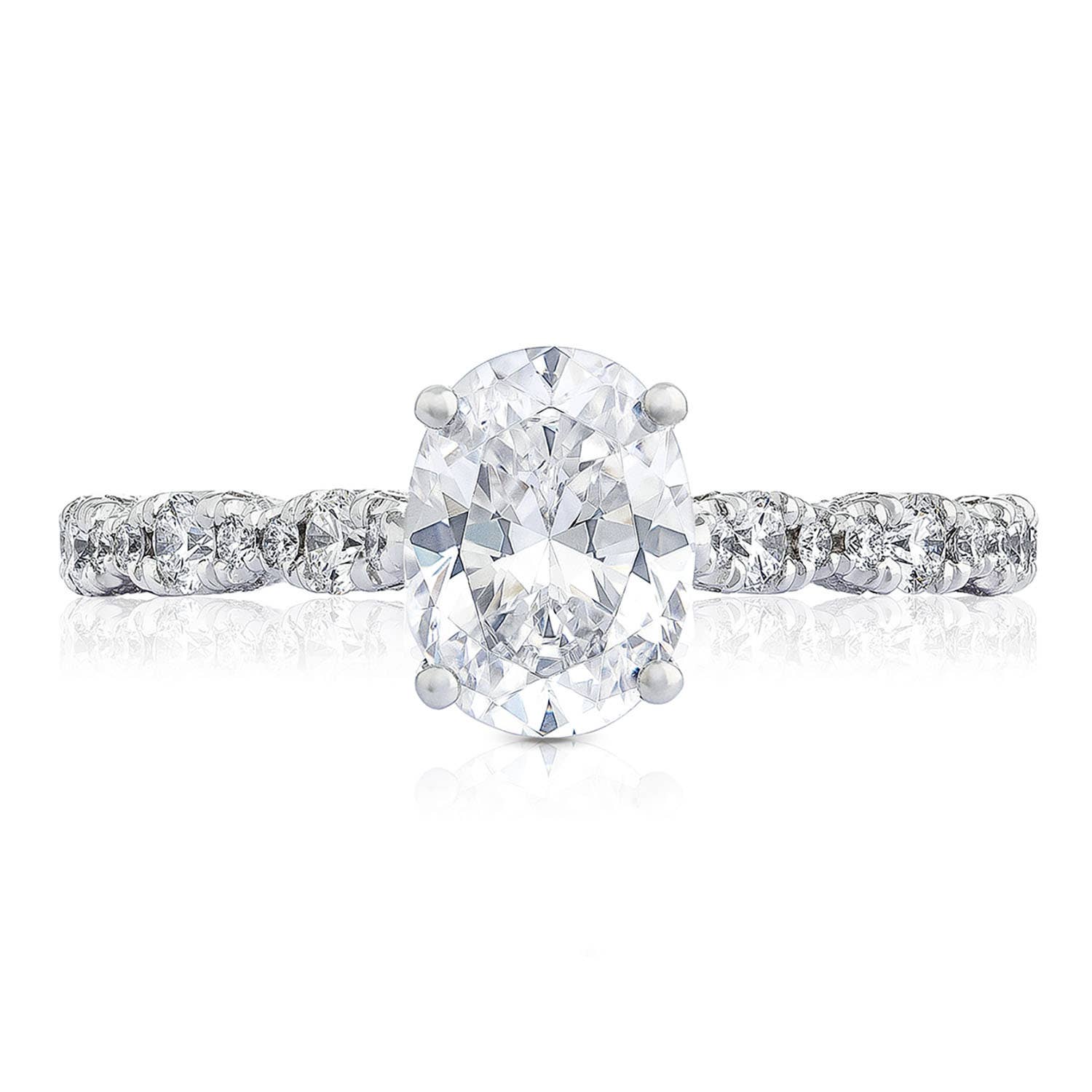 Petite Crescent | Oval Solitaire Engagement Ring HT2558OV8X6