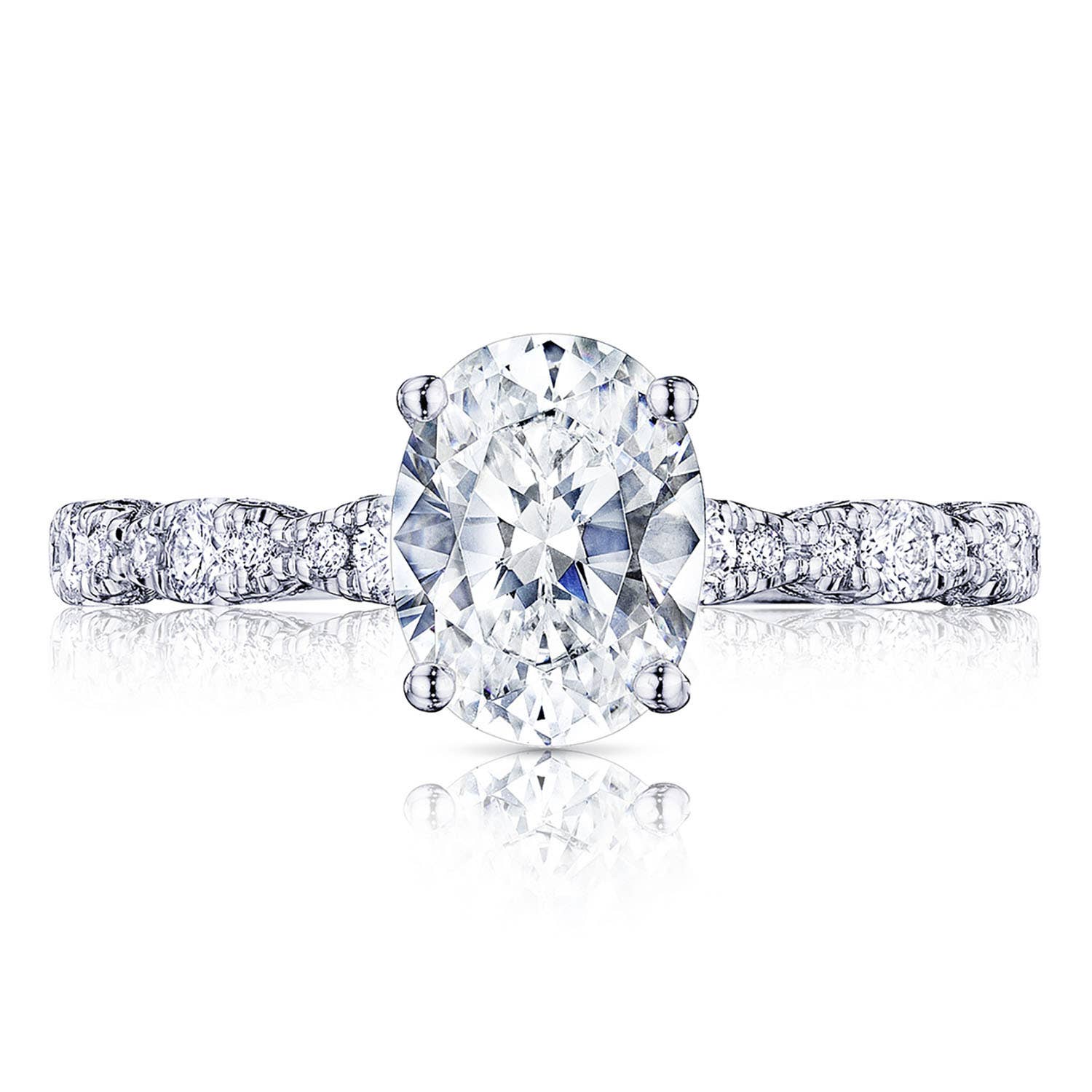 Petite Crescent | Oval Solitaire Engagement Ring HT2559OV85X65