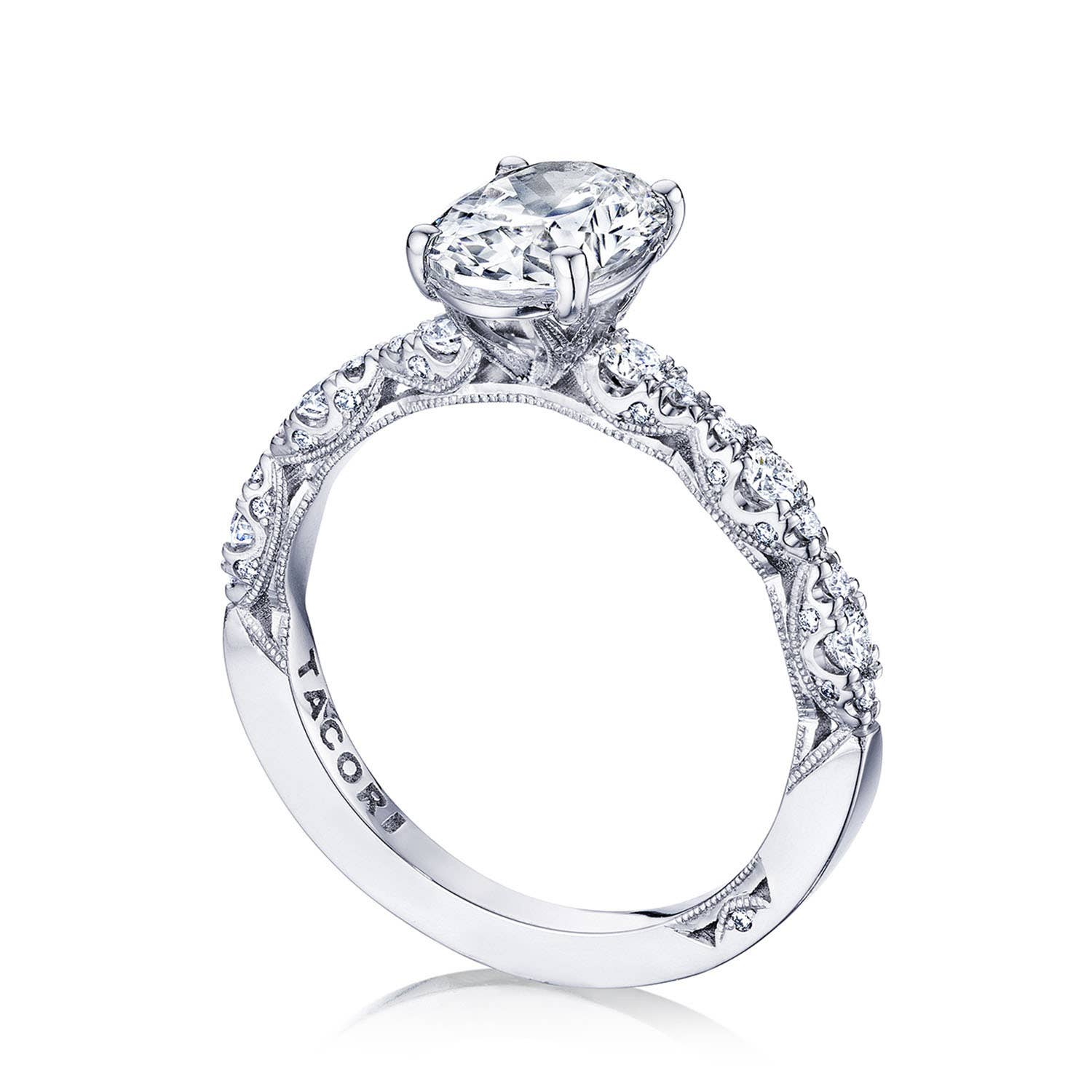 Petite Crescent | Oval Solitaire Engagement Ring HT2559OV85X65