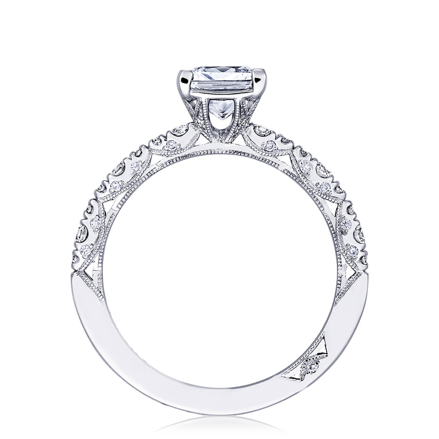 Petite Crescent | Princess Solitaire Engagement Ring HT2559PR6
