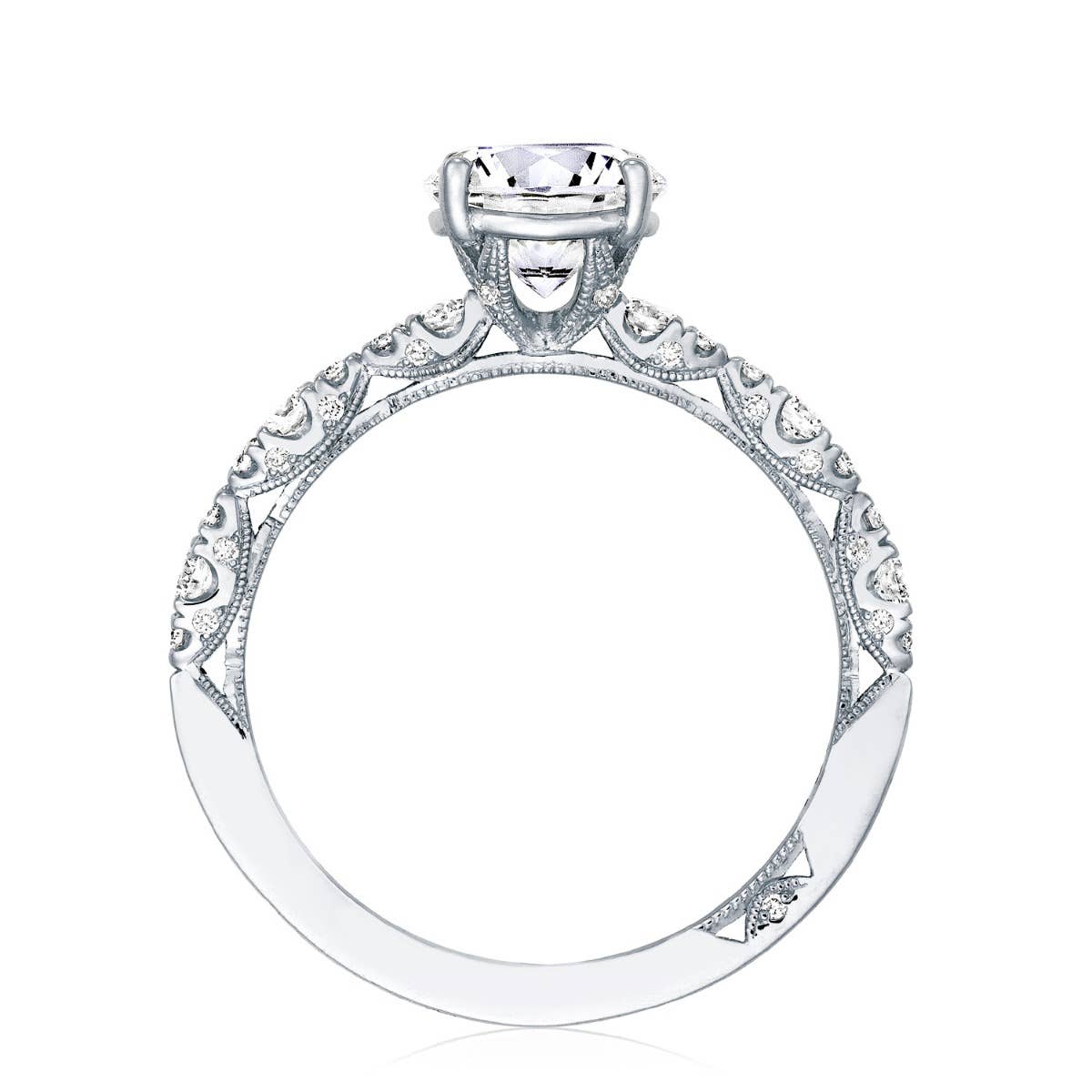 Petite Crescent | Round Solitaire Engagement Ring HT2559RD7