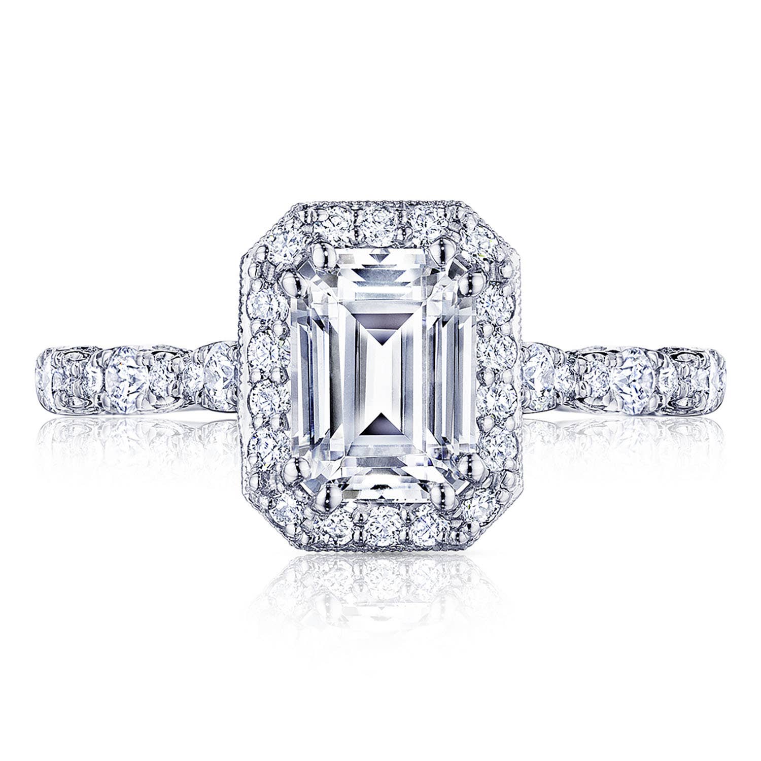 Petite Crescent | Emerald Bloom Engagement Ring HT2560EC75X55