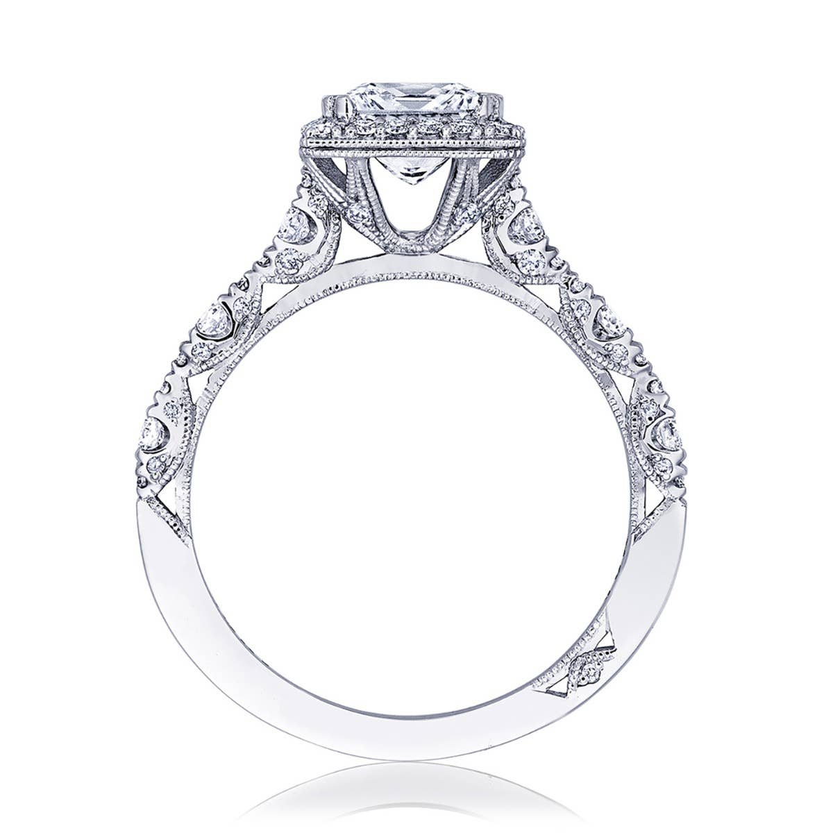 Petite Crescent | Princess Bloom Engagement Ring HT2560PR55