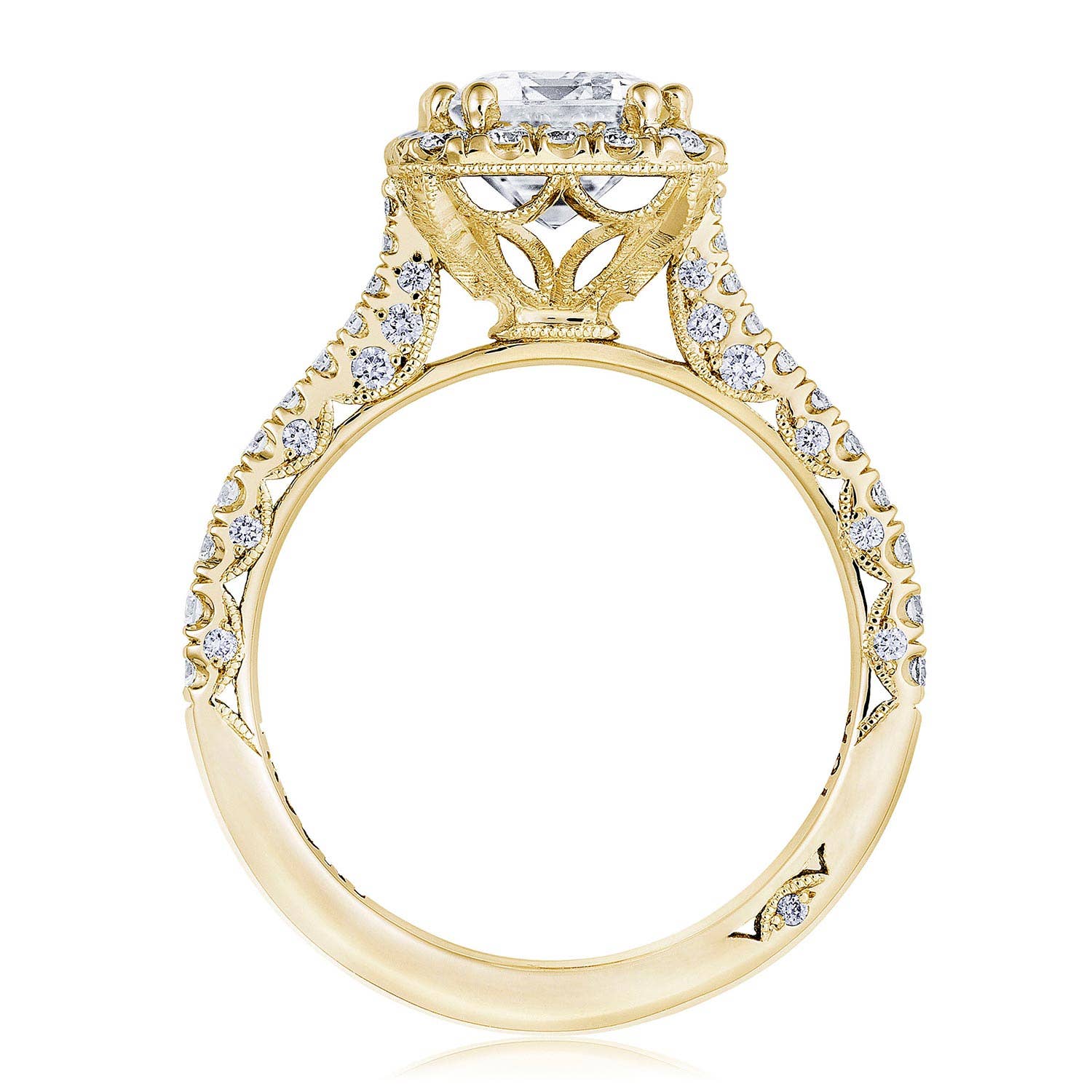 Petite Crescent | Emerald Bloom Engagement Ring HT2571EC85X65Y