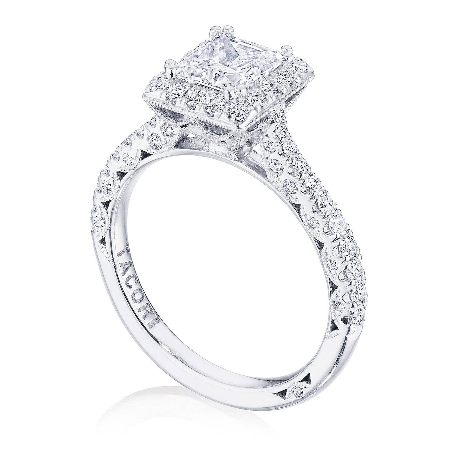 Petite Crescent | Princess Bloom Engagement Ring HT2571PR55