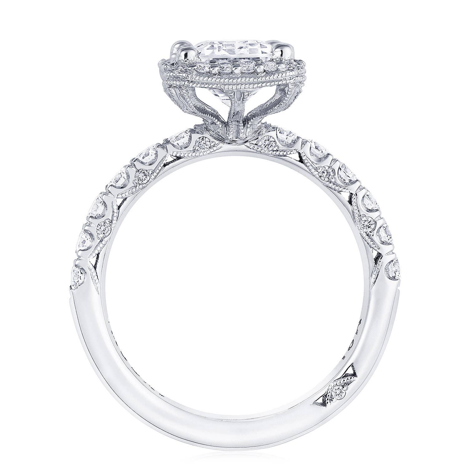 Petite Crescent | Emerald Bloom Engagement Ring HT257225EC85X65Y