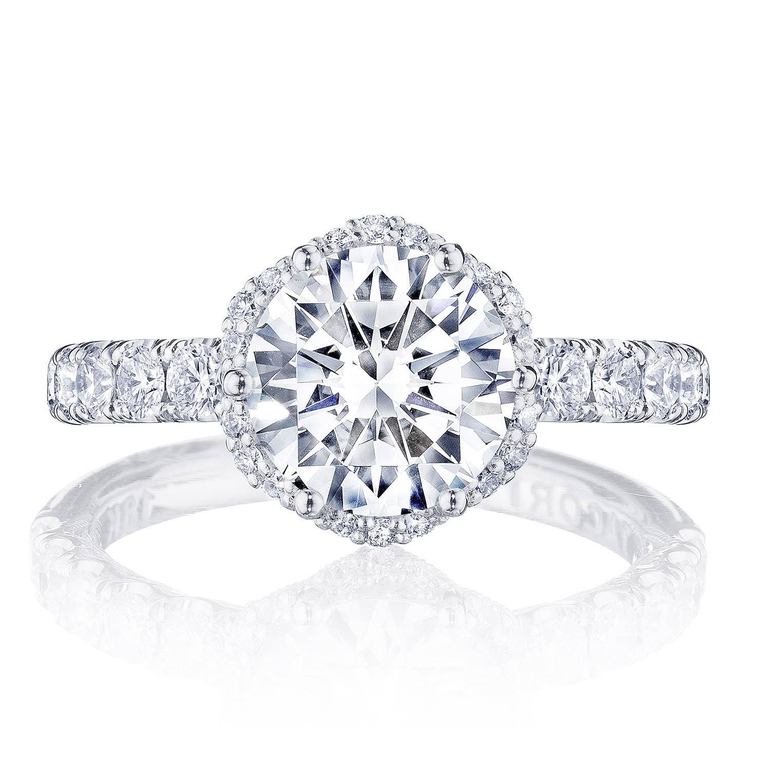 Petite Crescent | Round Bloom Engagement Ring HT257225RD8Y