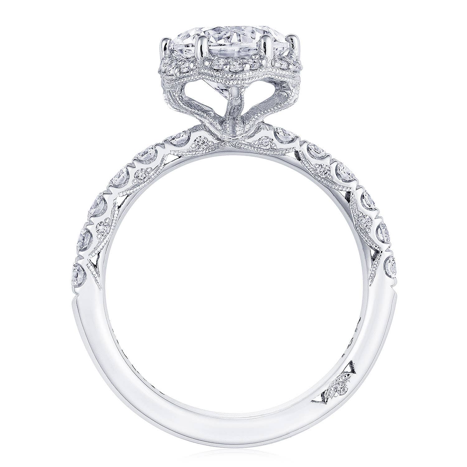 Petite Crescent | Round Bloom Engagement Ring HT257225RD8Y