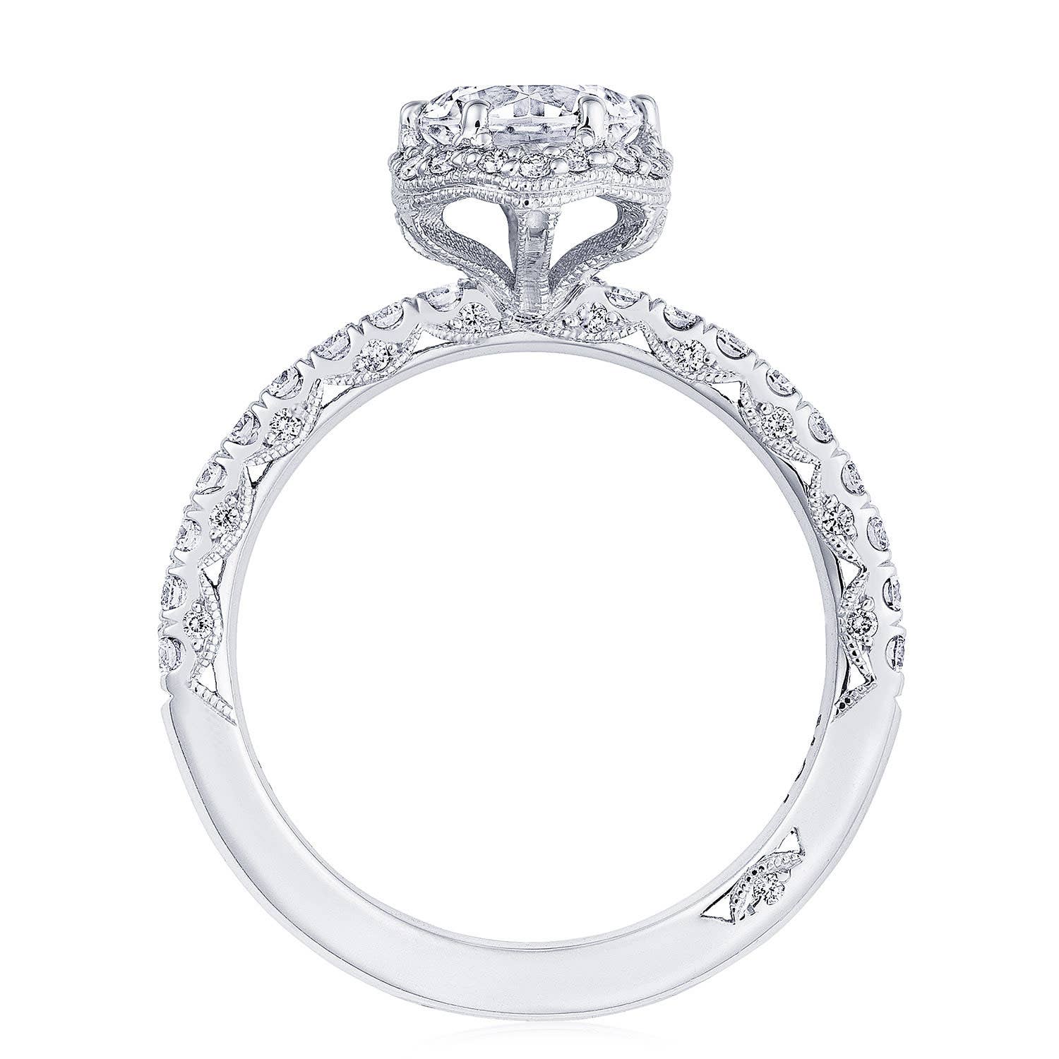 Petite Crescent | Round Bloom Engagement Ring HT2572RD65Y