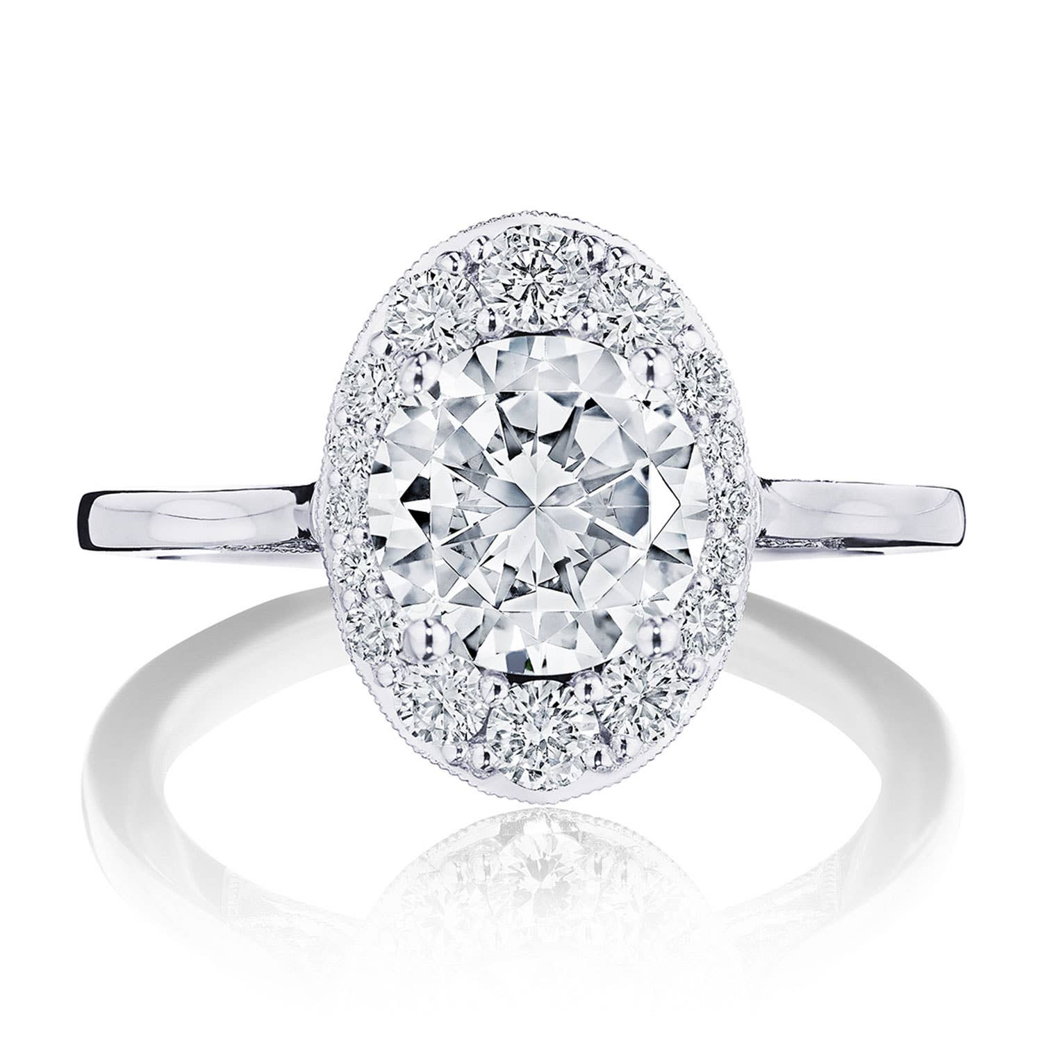 Simply TACORI | Round, Oval Bloom Engagement Ring HT2575RDOV75