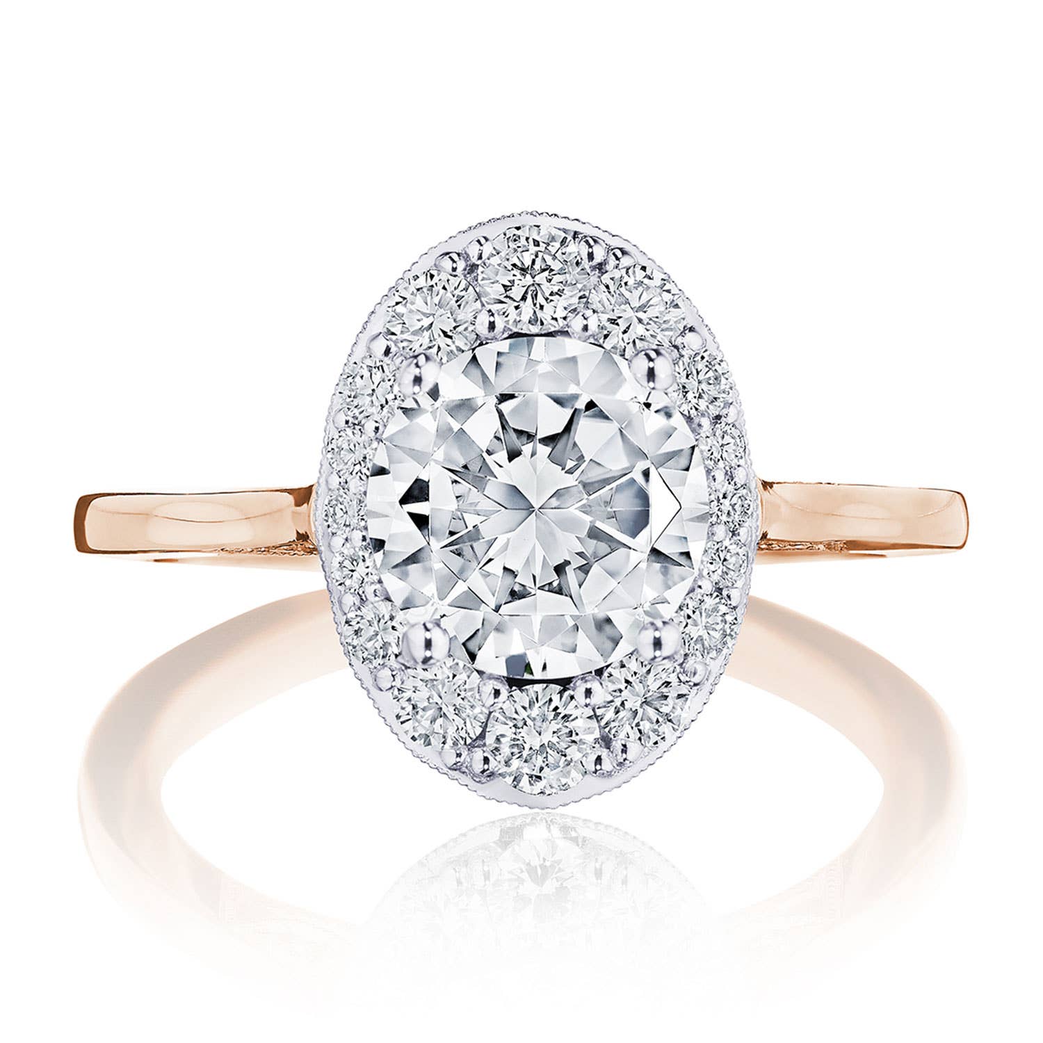 Simply TACORI | Round, Oval Bloom Engagement Ring HT2577RDOV6PKW