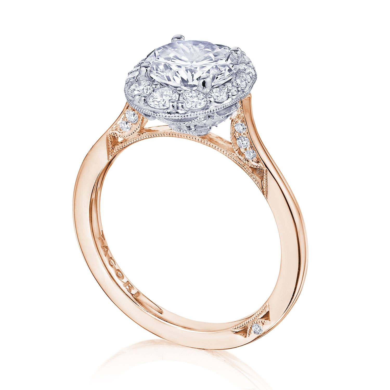 Simply TACORI | Round, Oval Bloom Engagement Ring HT2577RDOV6PKW