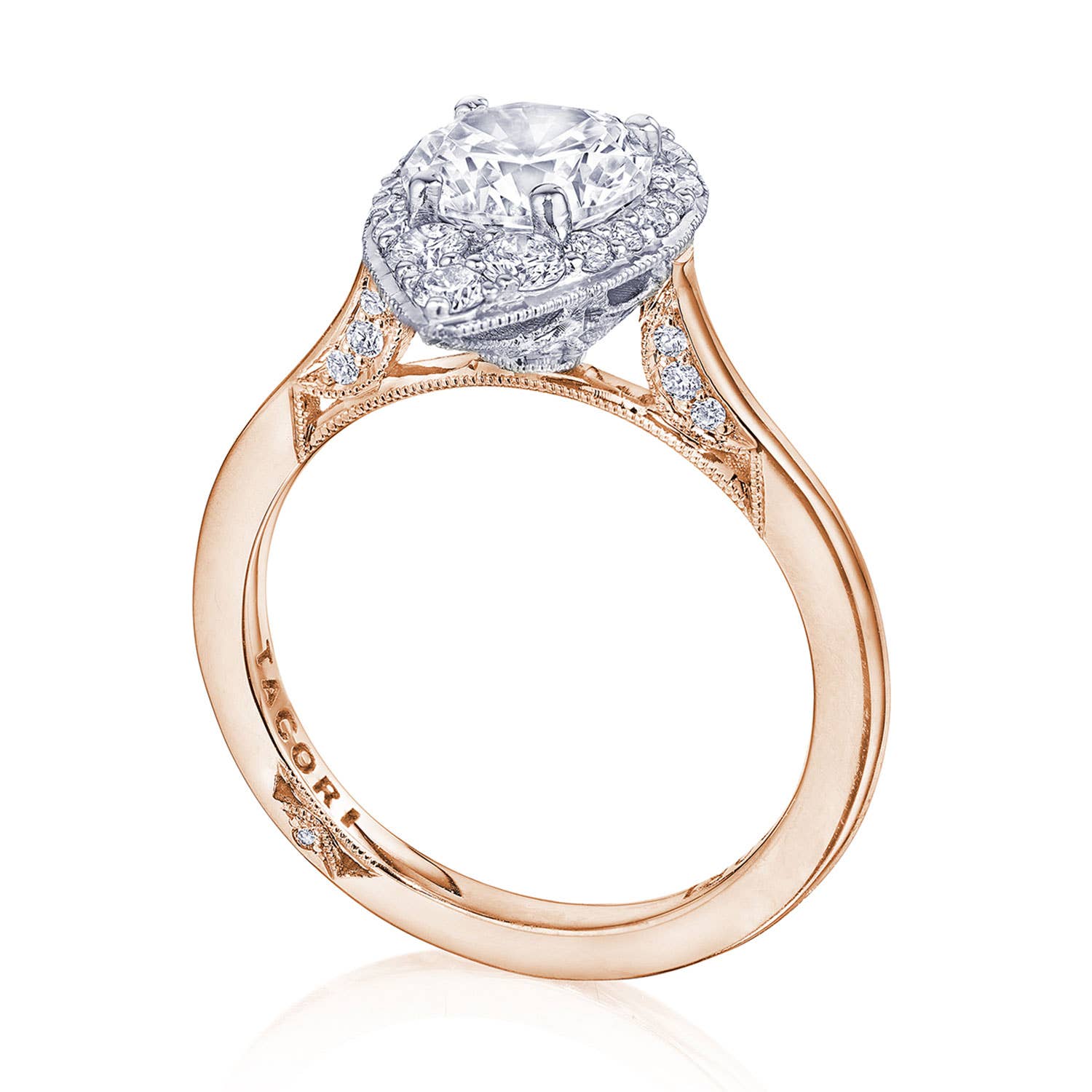Simply TACORI | Round, Pear Bloom Engagement Ring HT2577RDPS7PKW