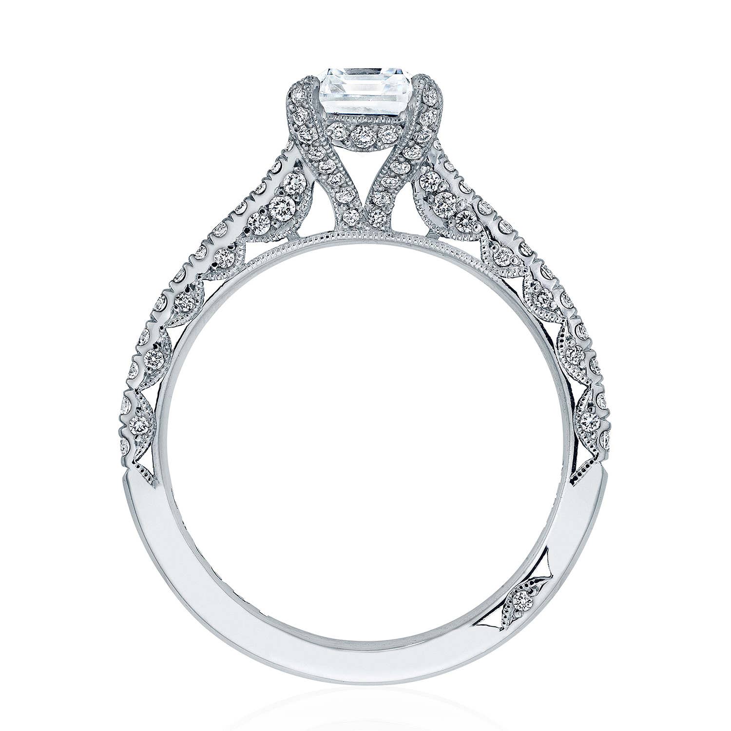 Petite Crescent | Emerald Solitaire Engagement Ring HT2578EC75X55