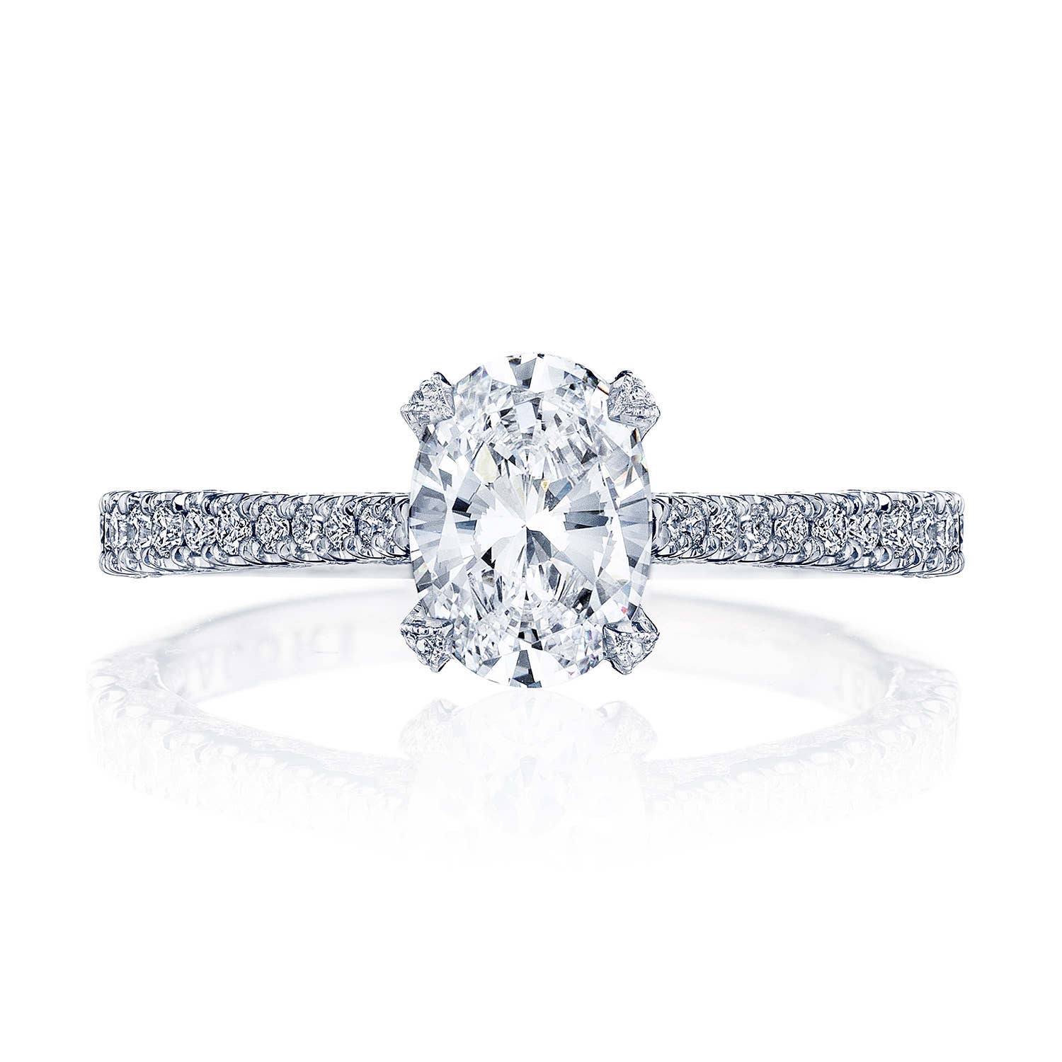 Petite Crescent | Oval Solitaire Engagement Ring HT2578OV75X55