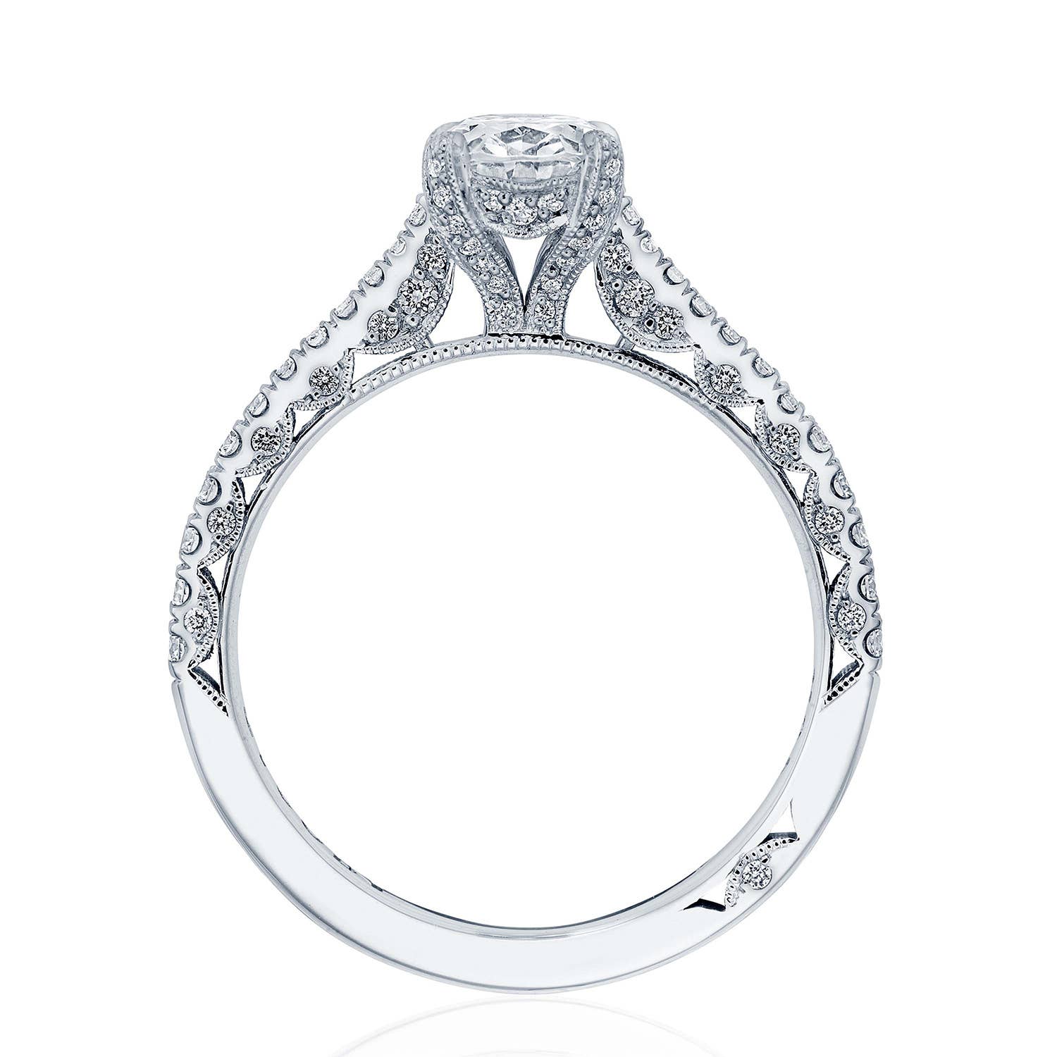 Petite Crescent | Oval Solitaire Engagement Ring HT2578OV75X55