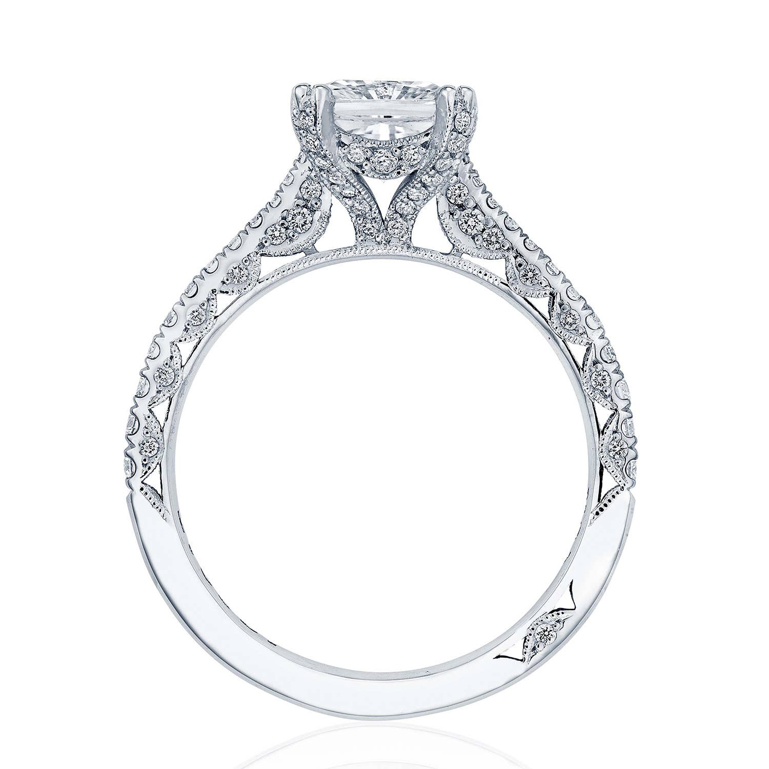 Petite Crescent | Princess Solitaire Engagement Ring HT2578PR65