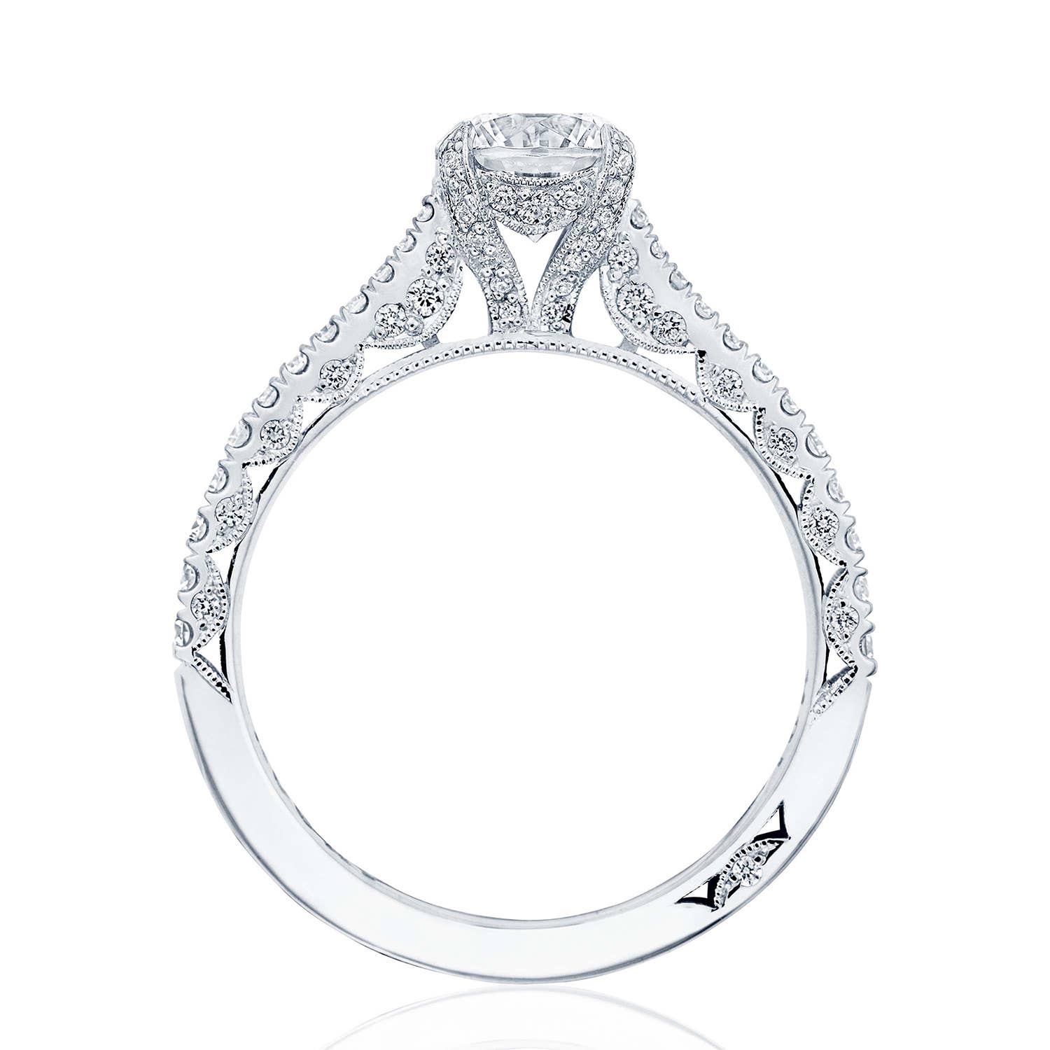 Petite Crescent | Round Solitaire Engagement Ring HT2578RD6