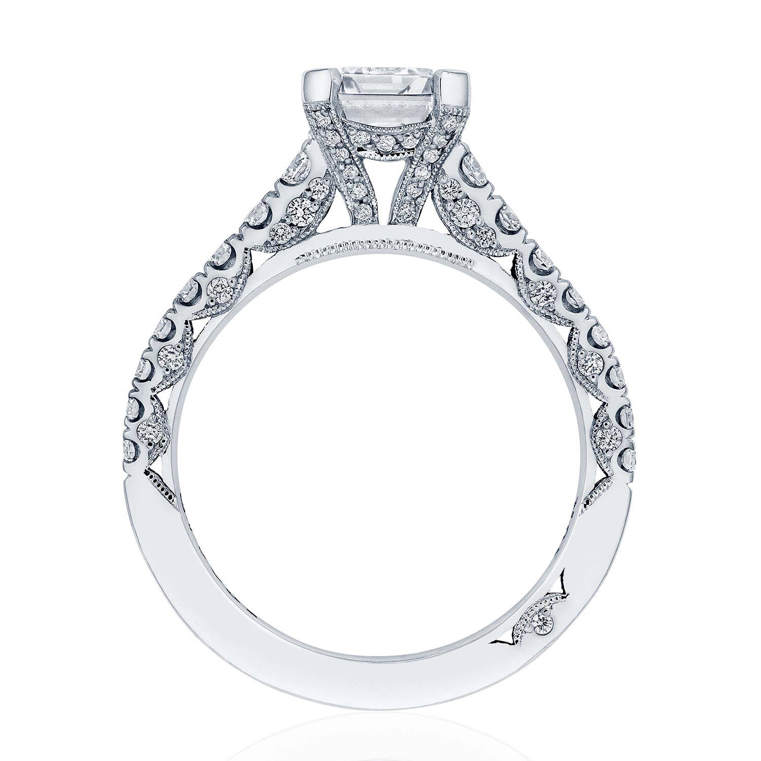 Petite Crescent | Emerald Solitaire Engagement Ring HT2579EC8X6